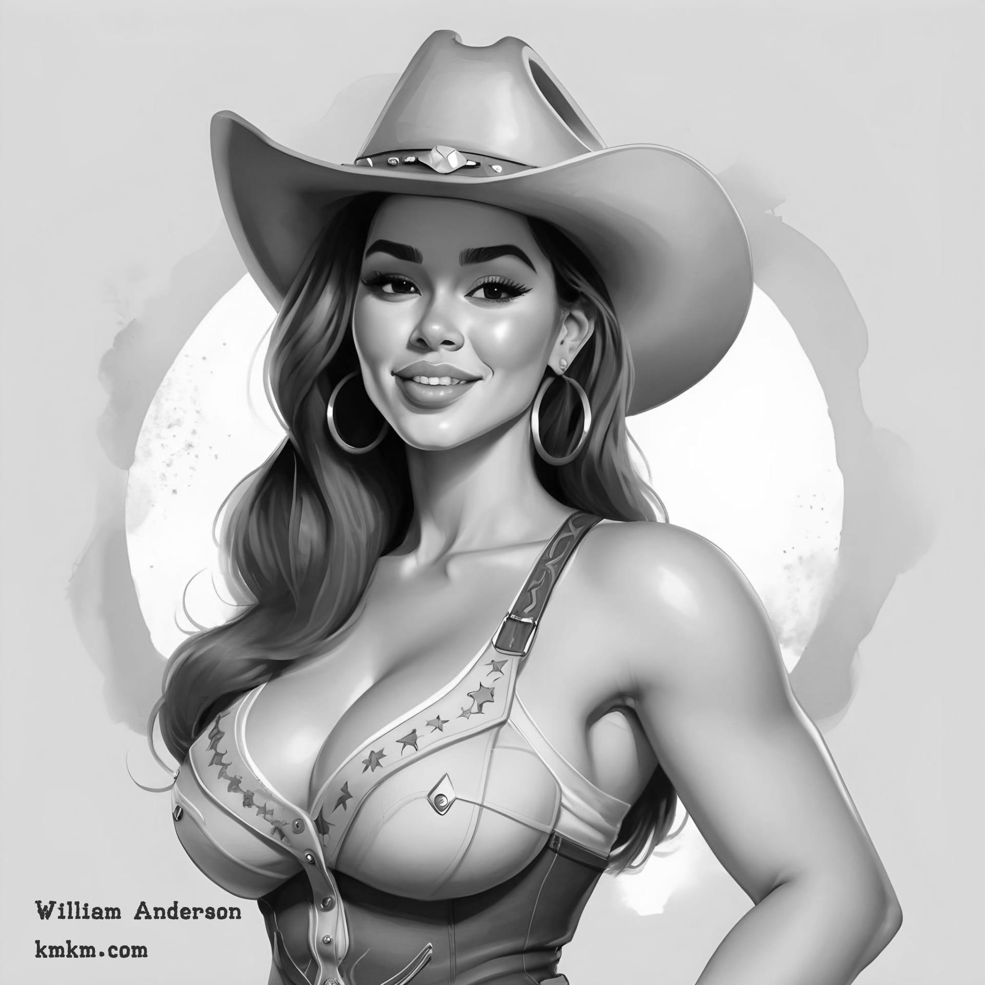 Black and white caricature 13