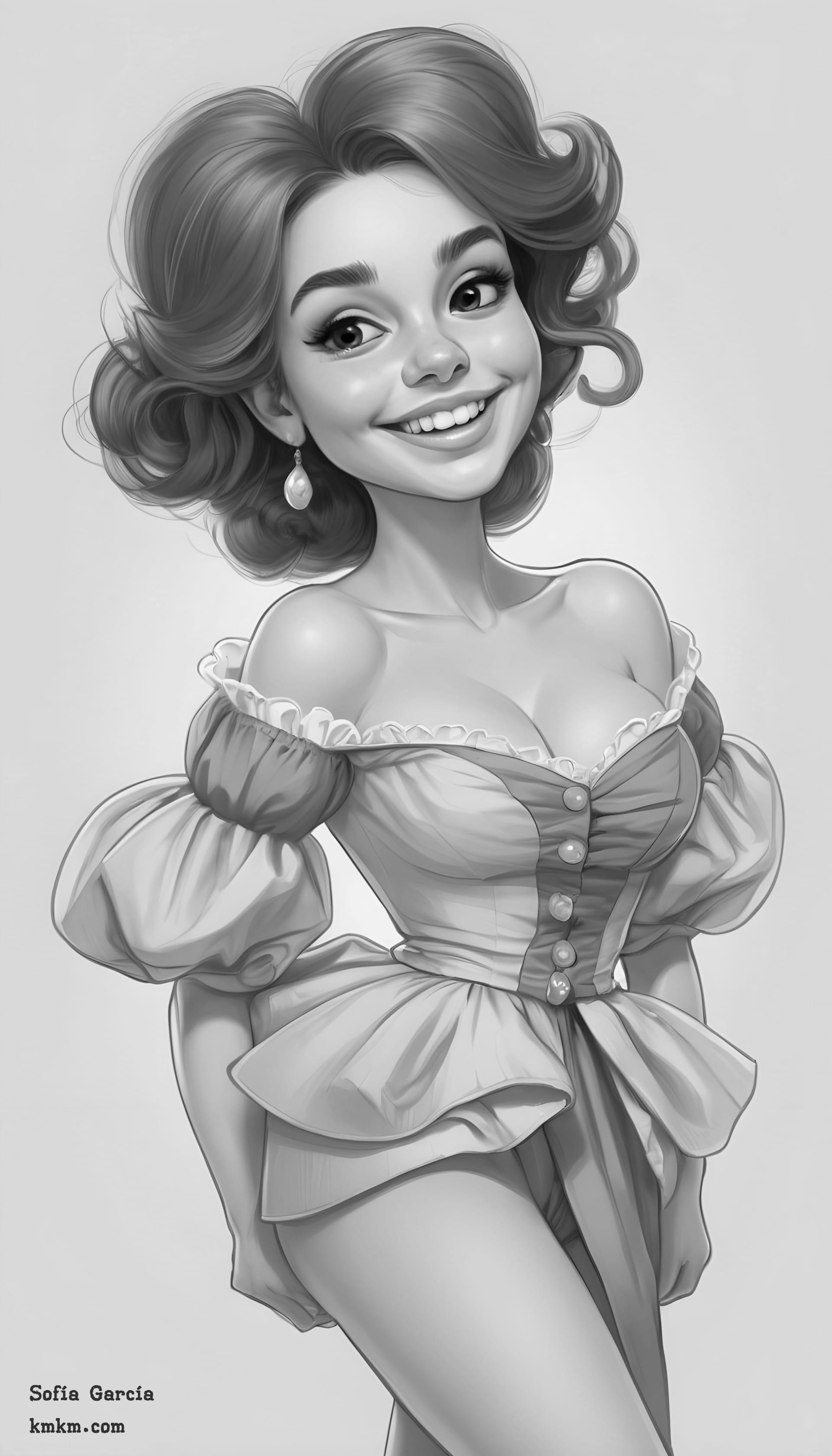 Black and white caricature 18
