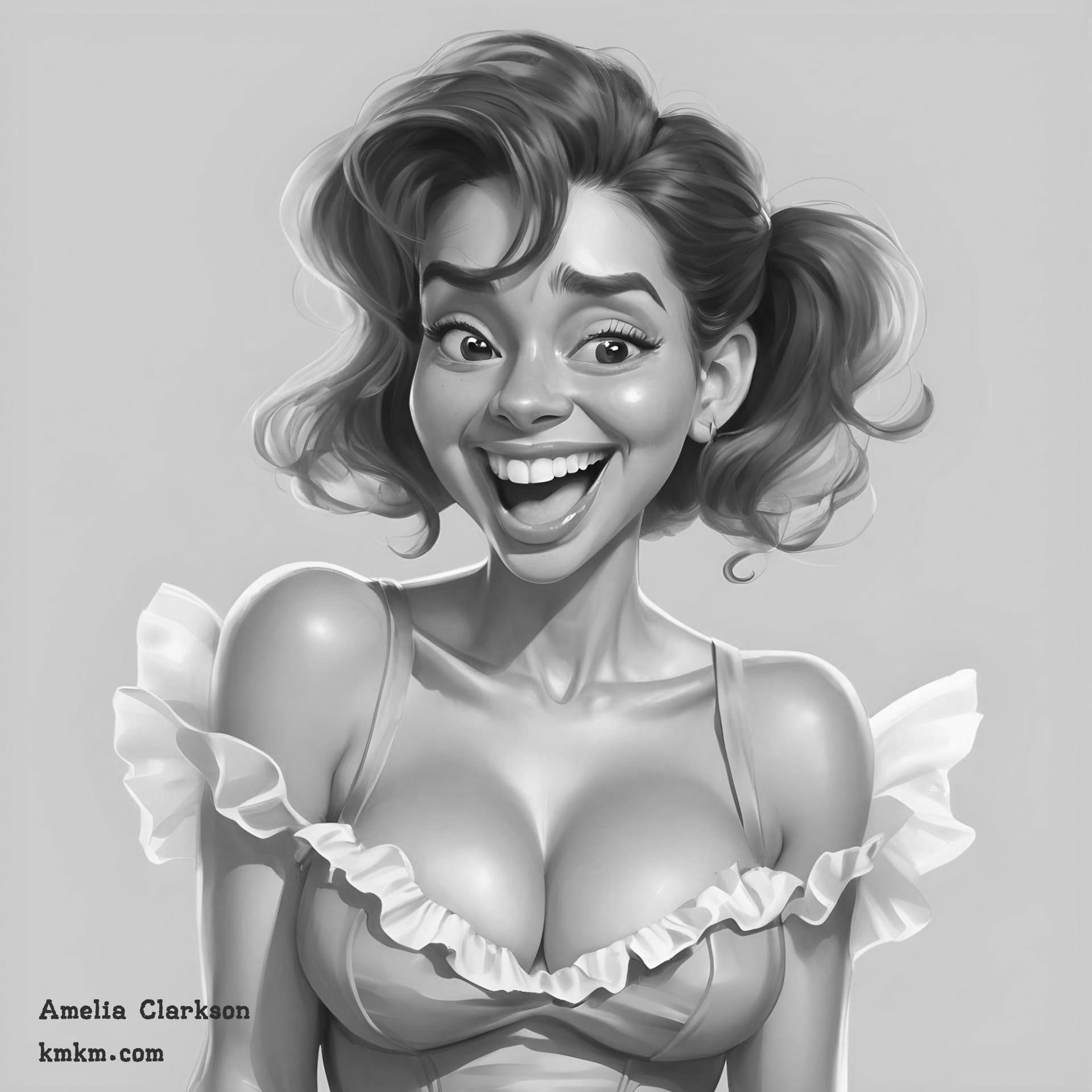 Black and white caricature art 04
