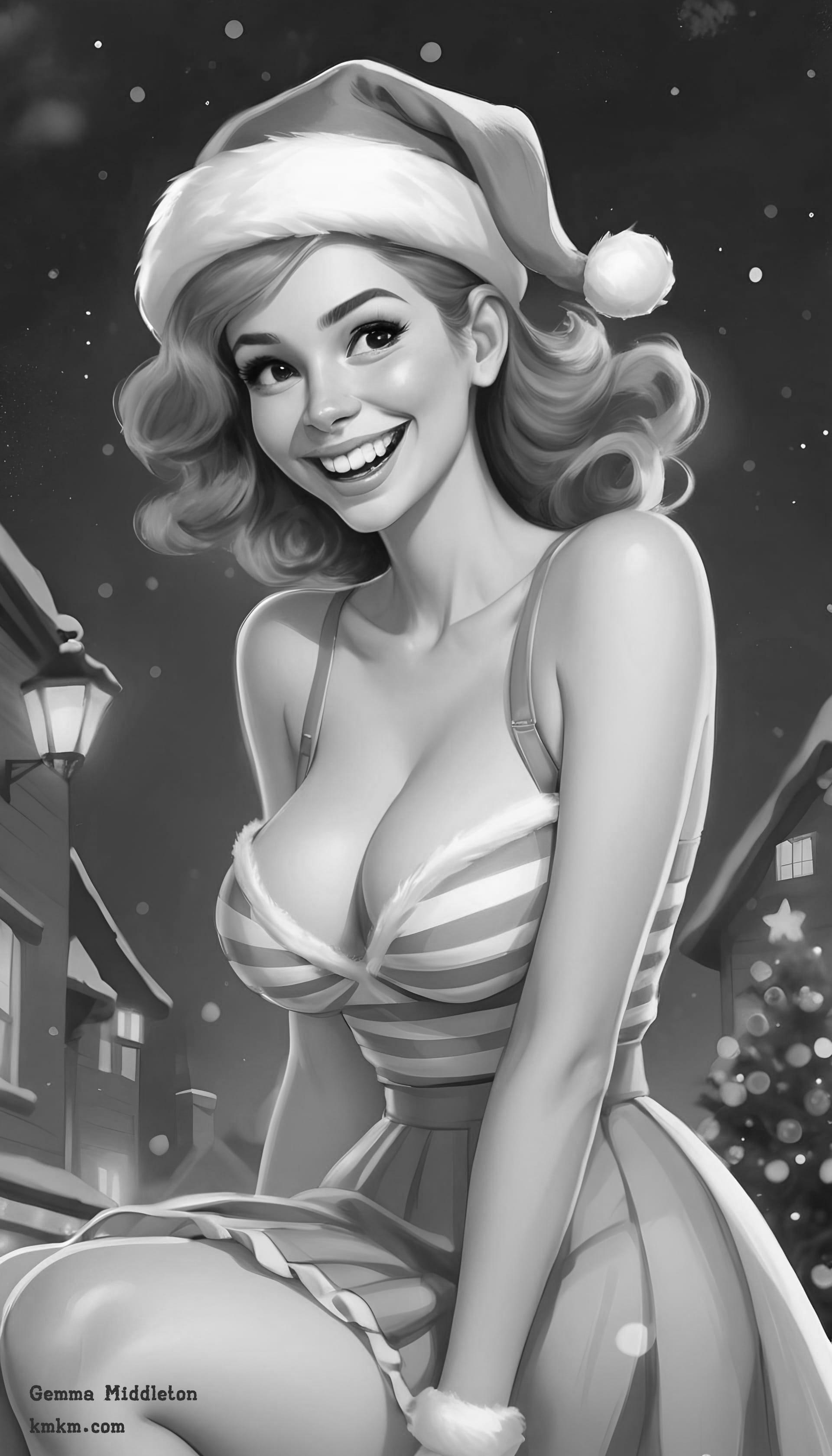 Black and white caricature artwork 04