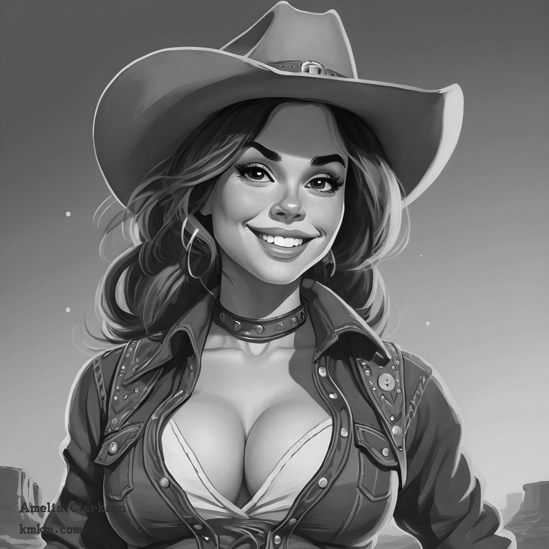 Black and white caricature artwork 06
