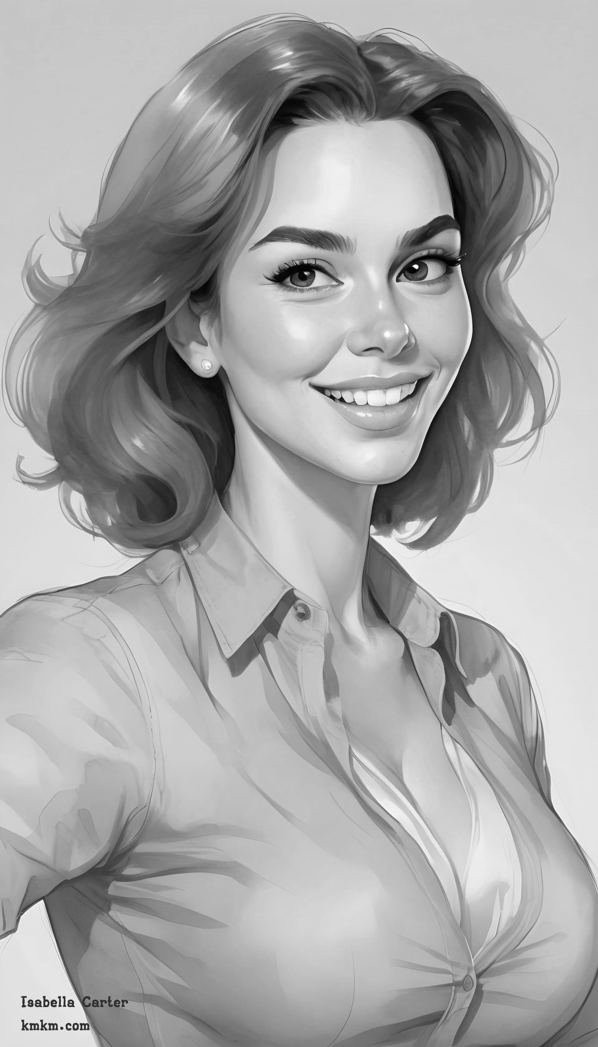 Black and white caricature artwork 14