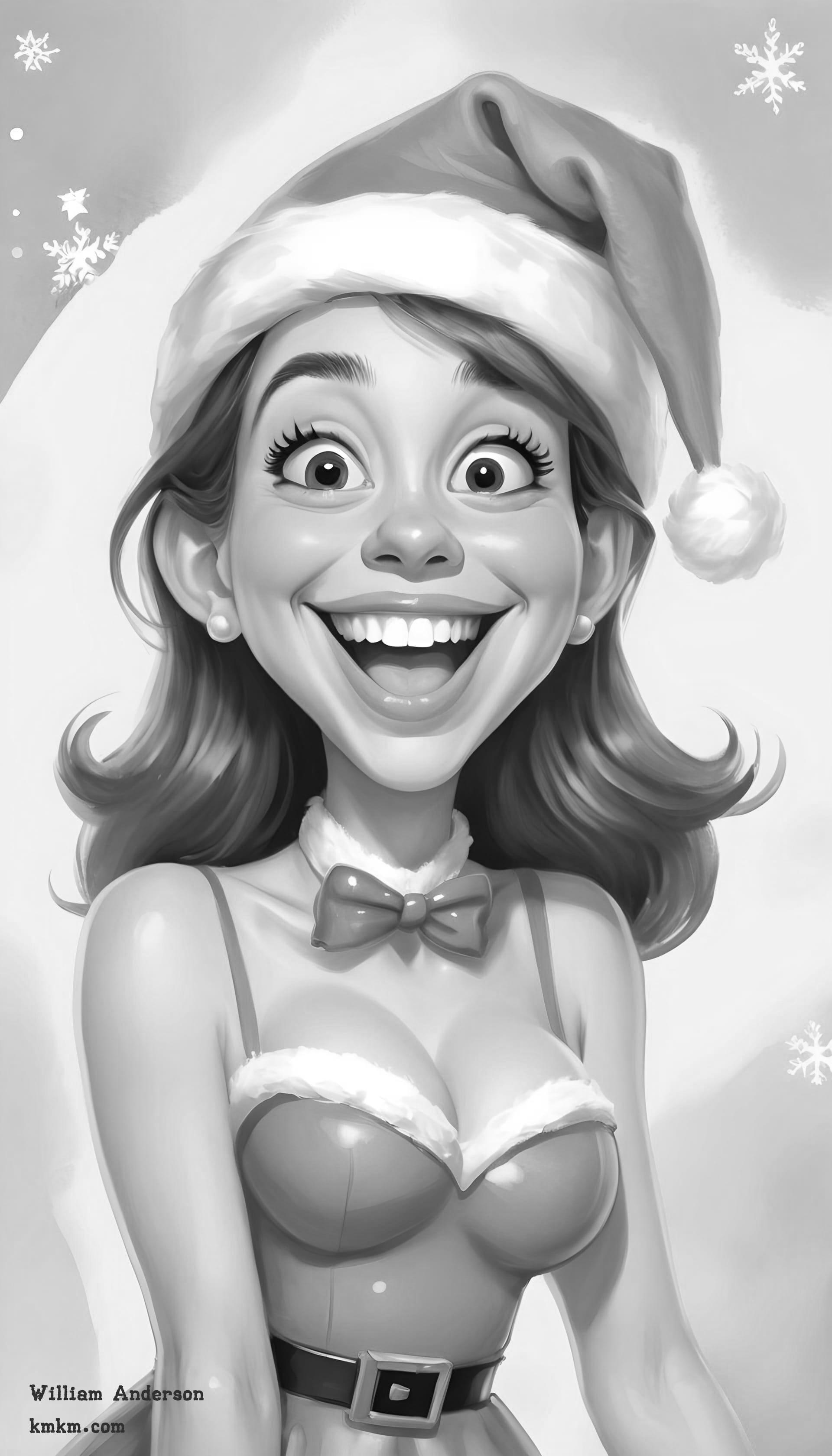 Black and white caricature artwork 15