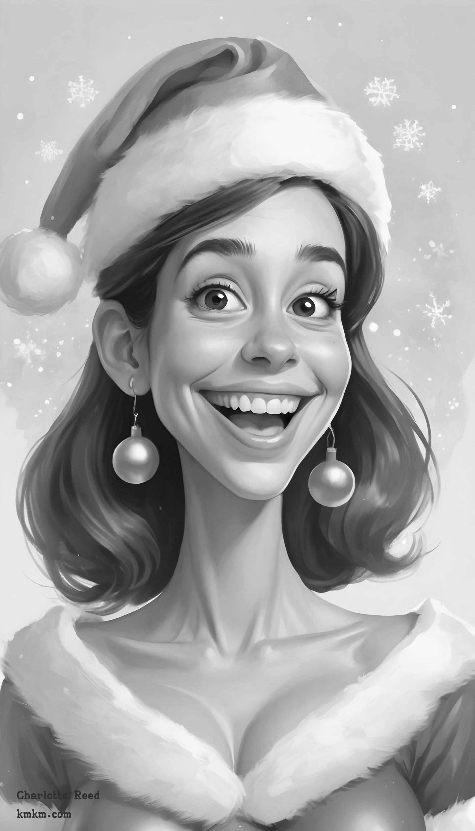 Black and white caricature artwork 17