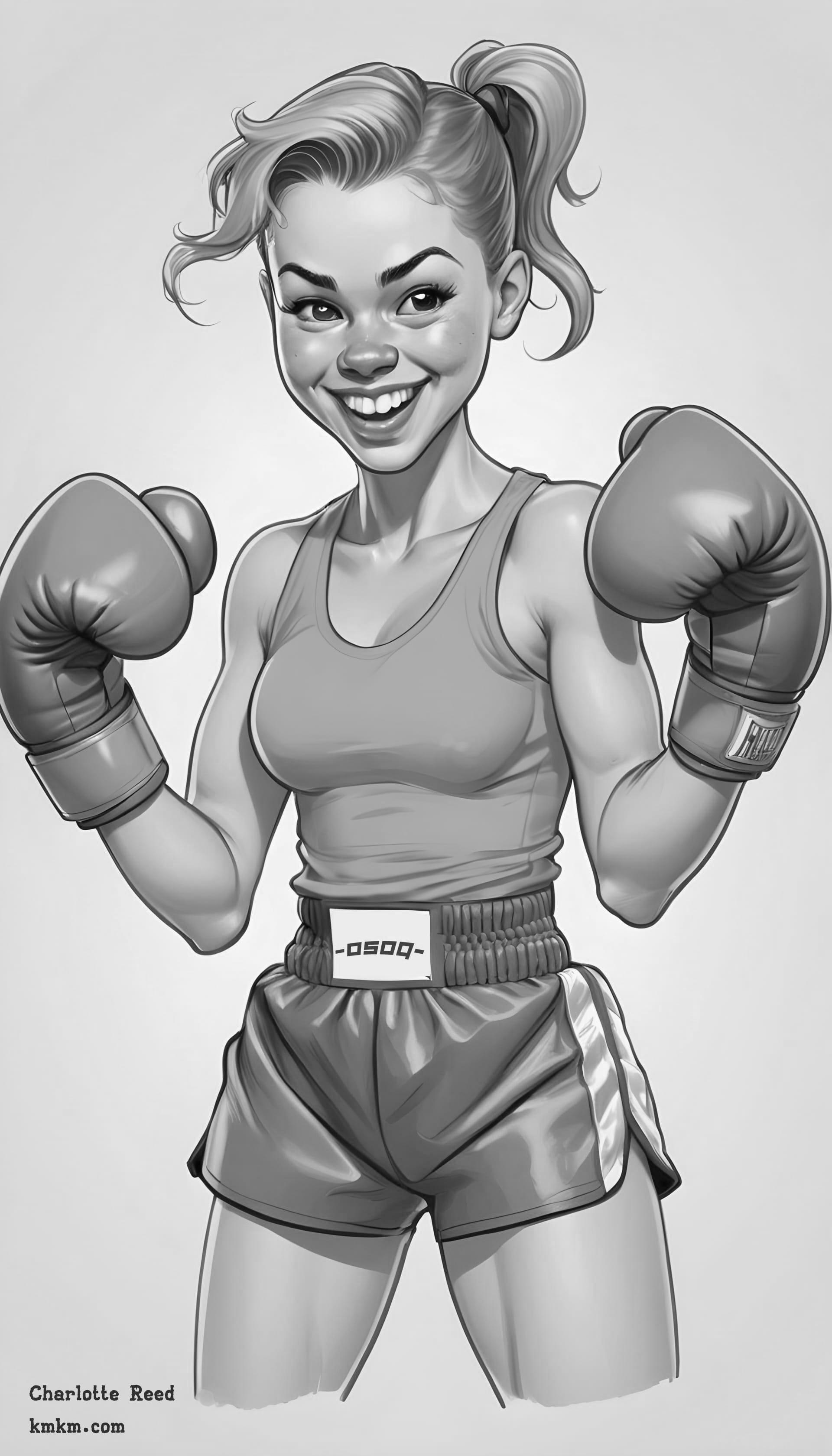 Black and white caricature drawing 01