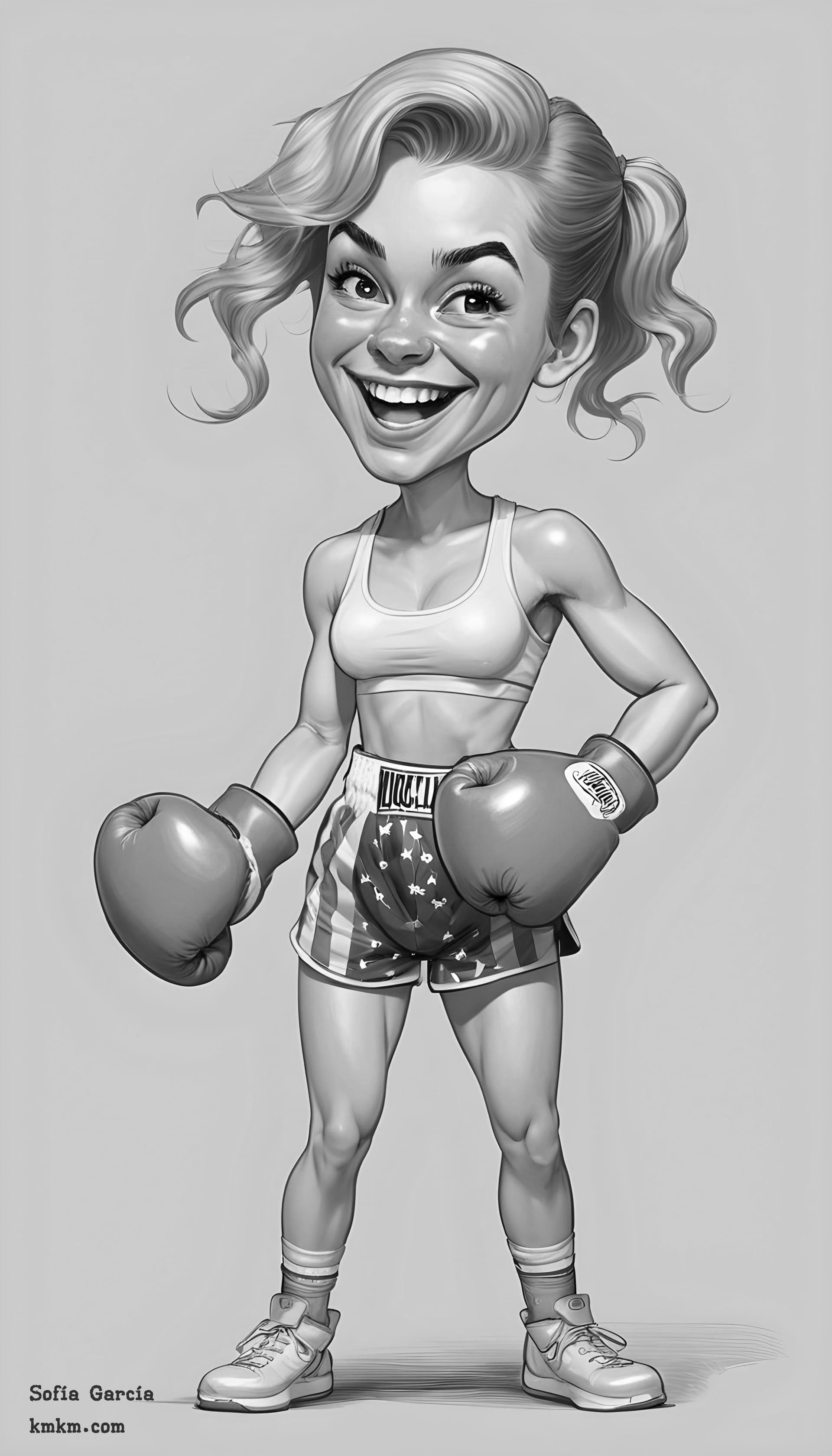Black and white caricature drawing 03
