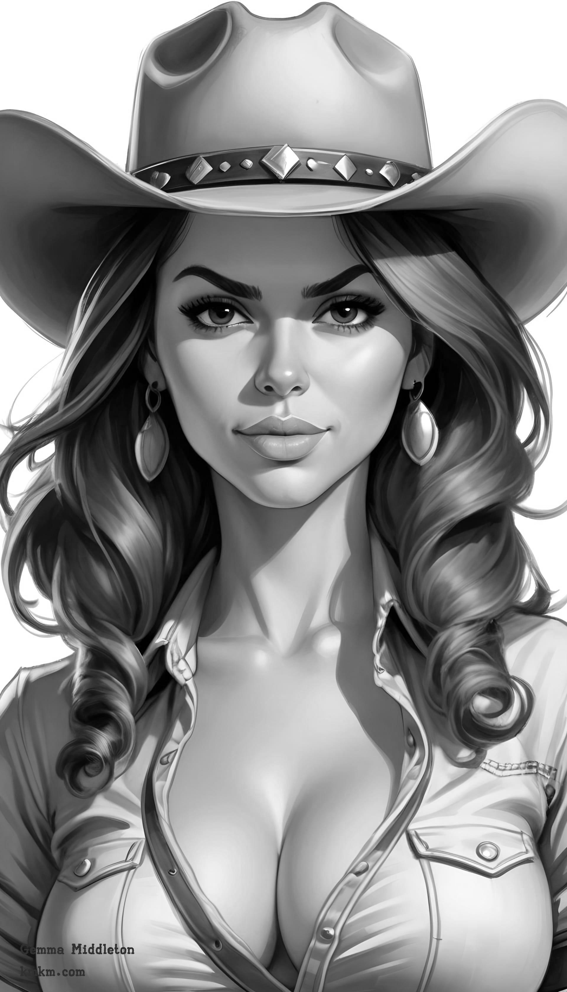 Black and white caricature drawing 17