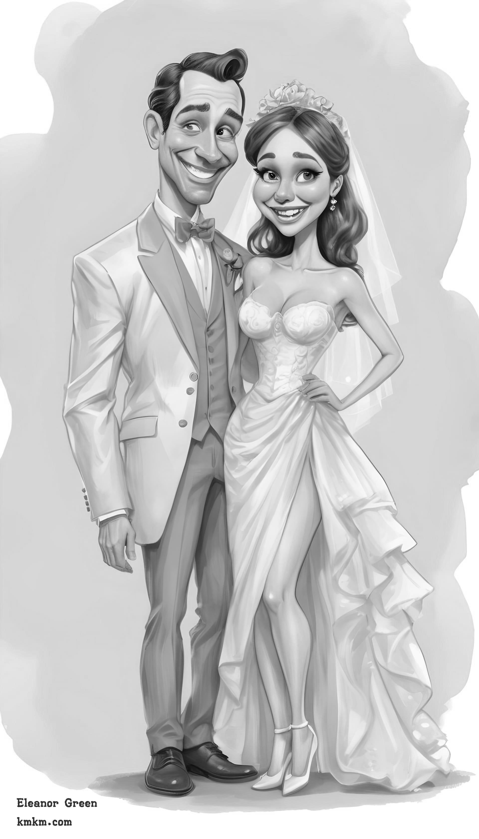 Black and white caricature face 01
