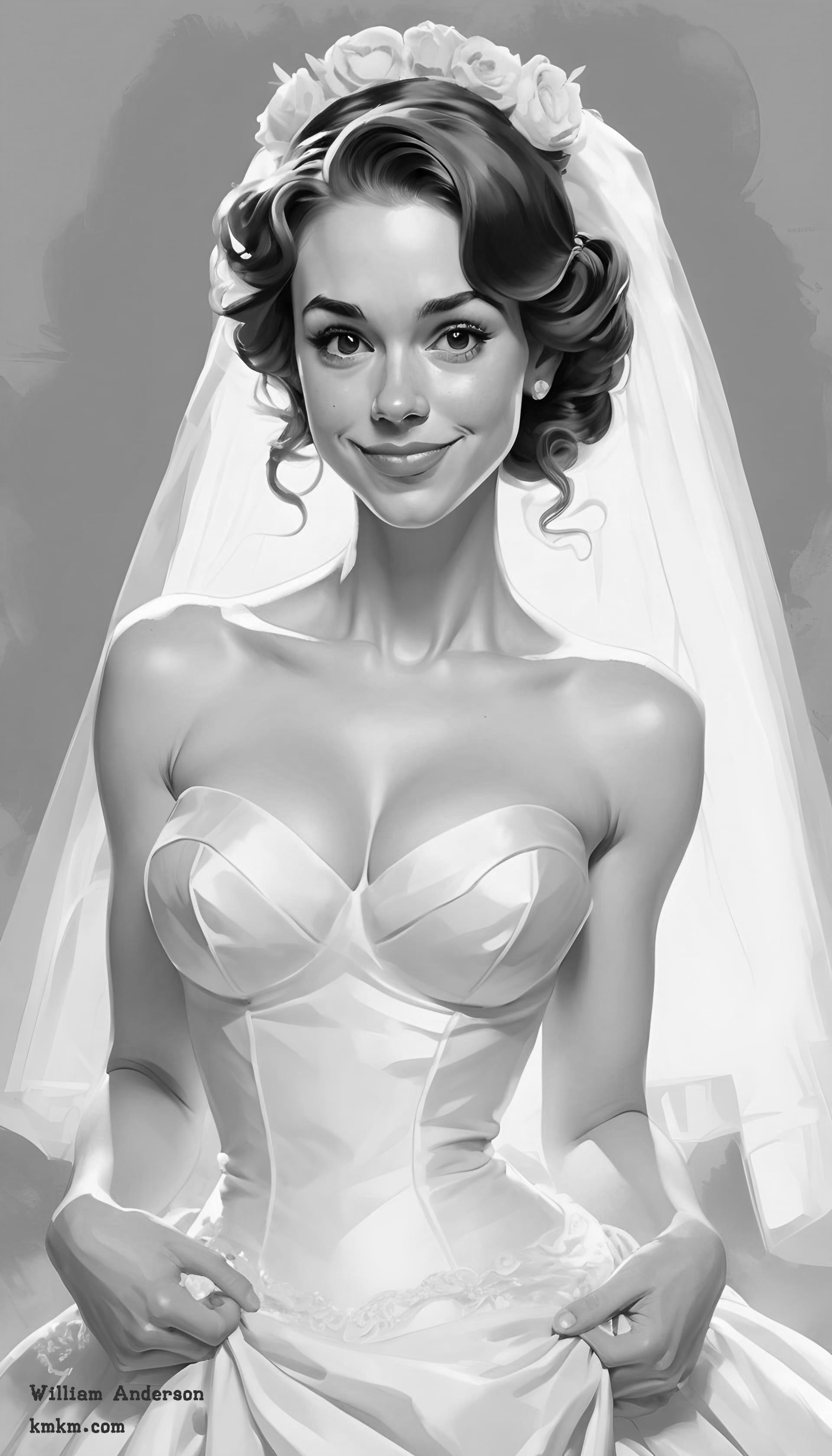 Black and white caricature face 03