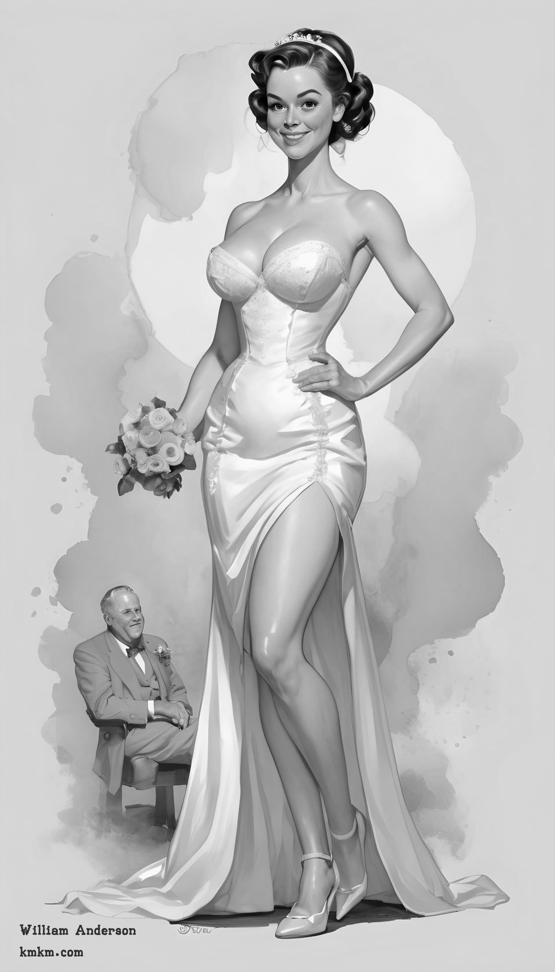 Black and white caricature face 04