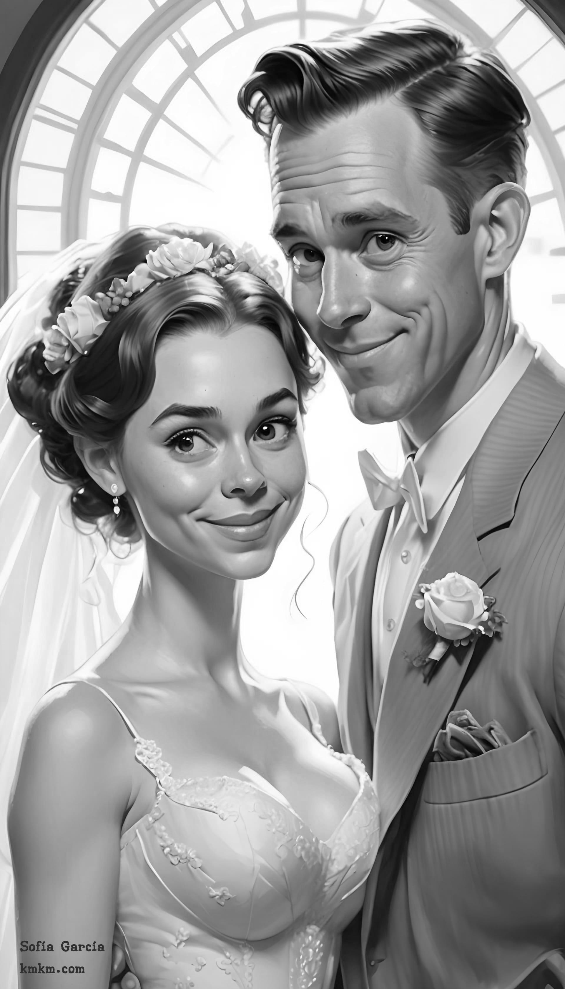 Black and white caricature face 11