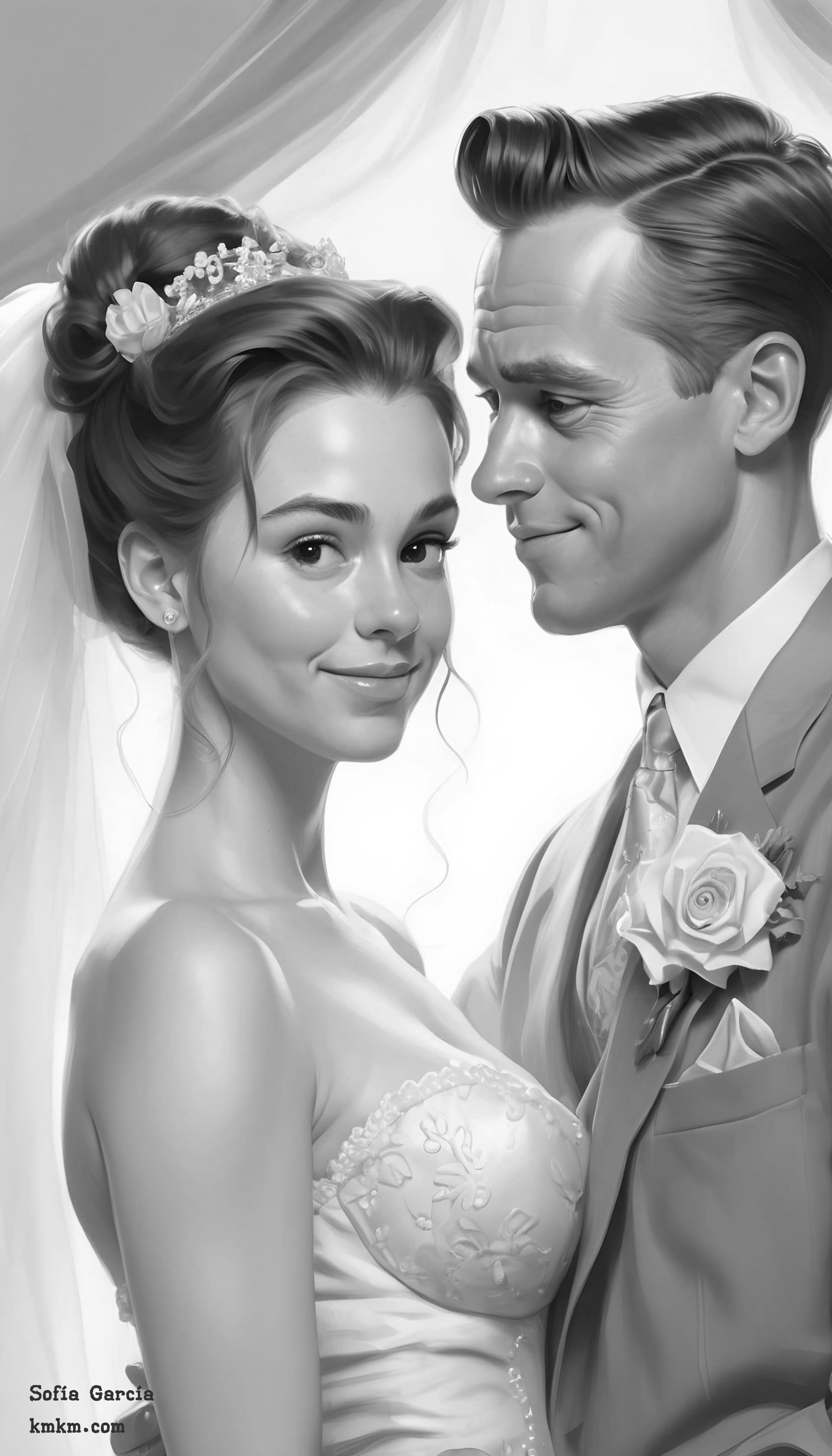 Black and white caricature face 12