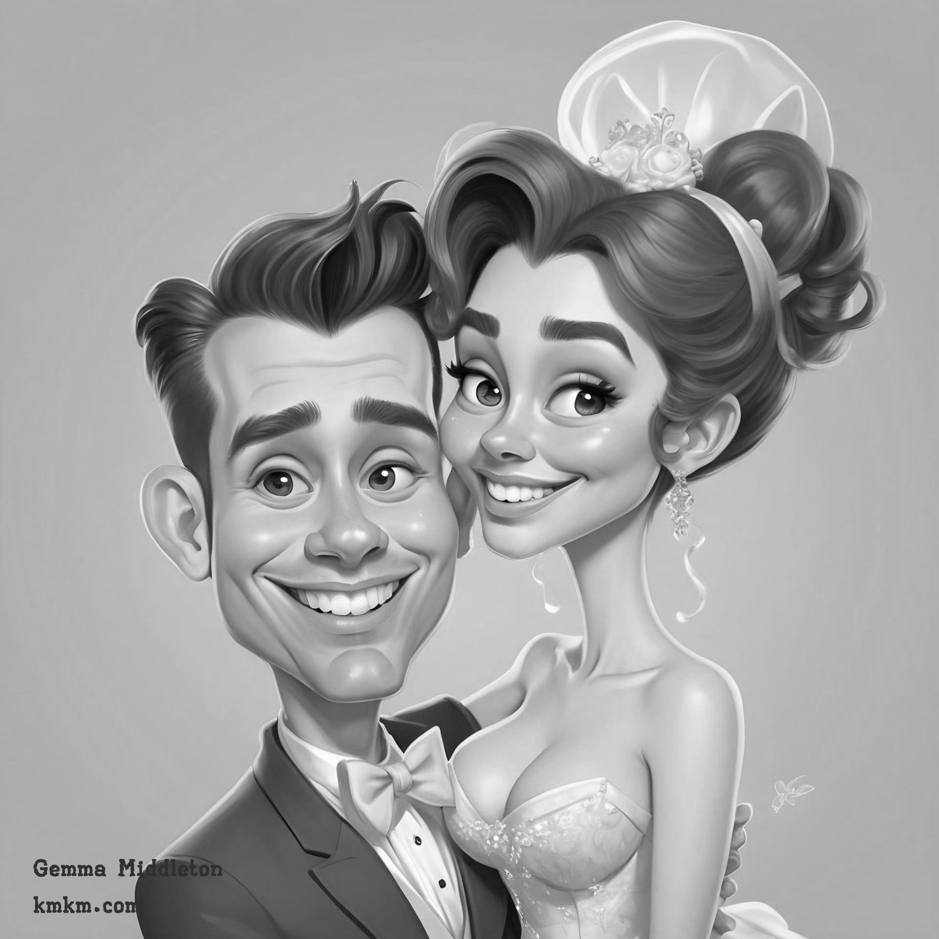 Black and white caricature face 13