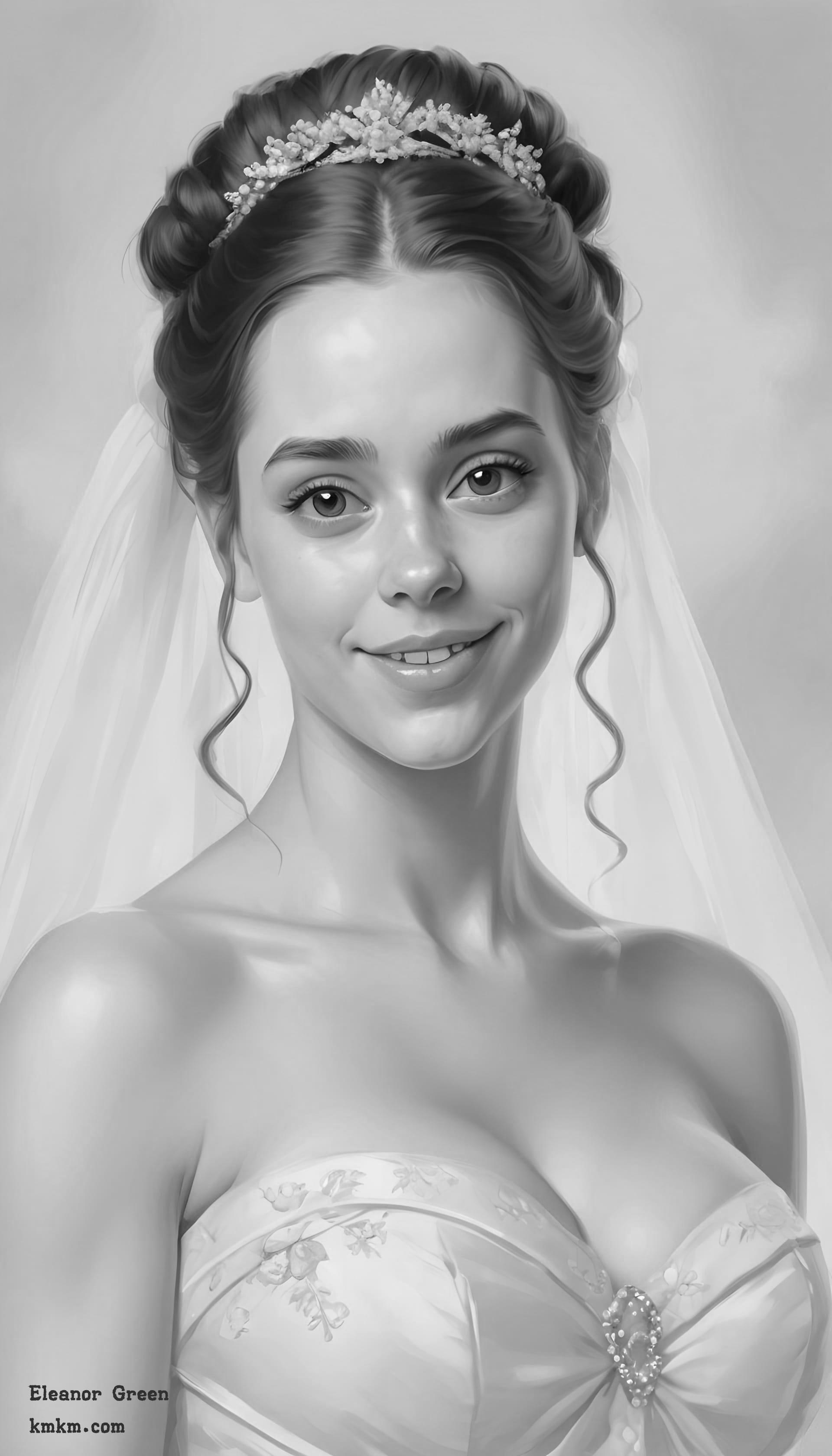 Black and white caricature face 14