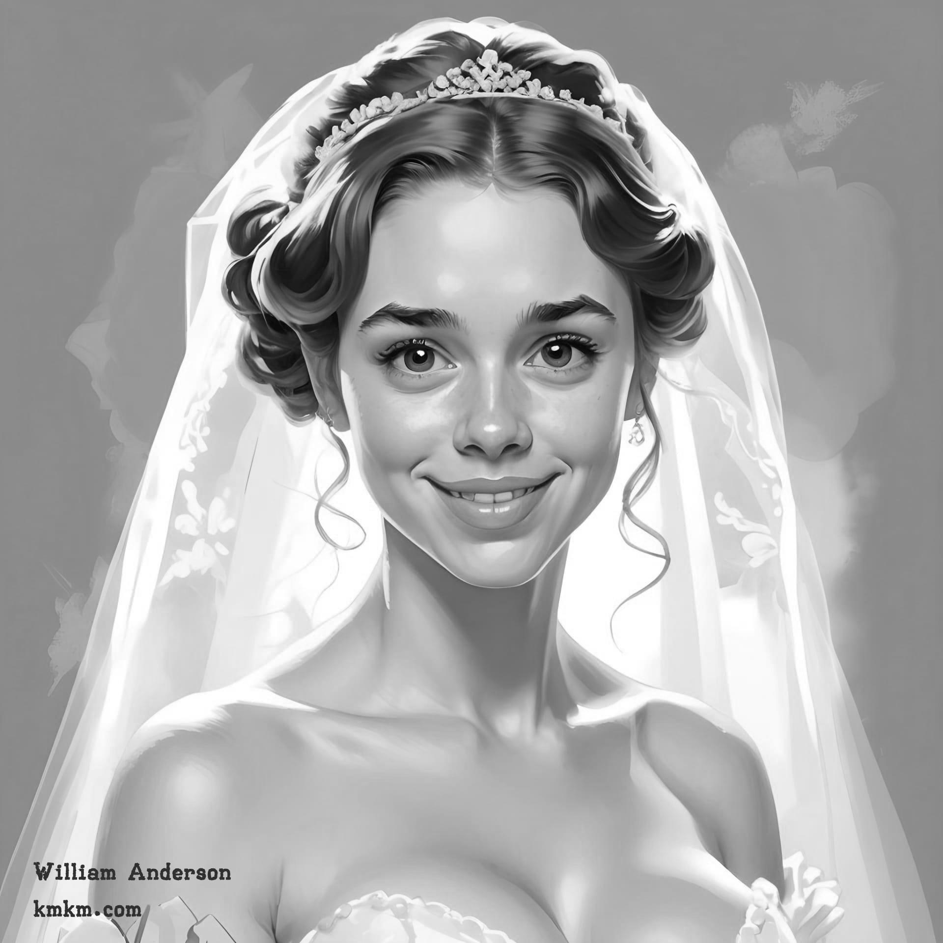 Black and white caricature face 15