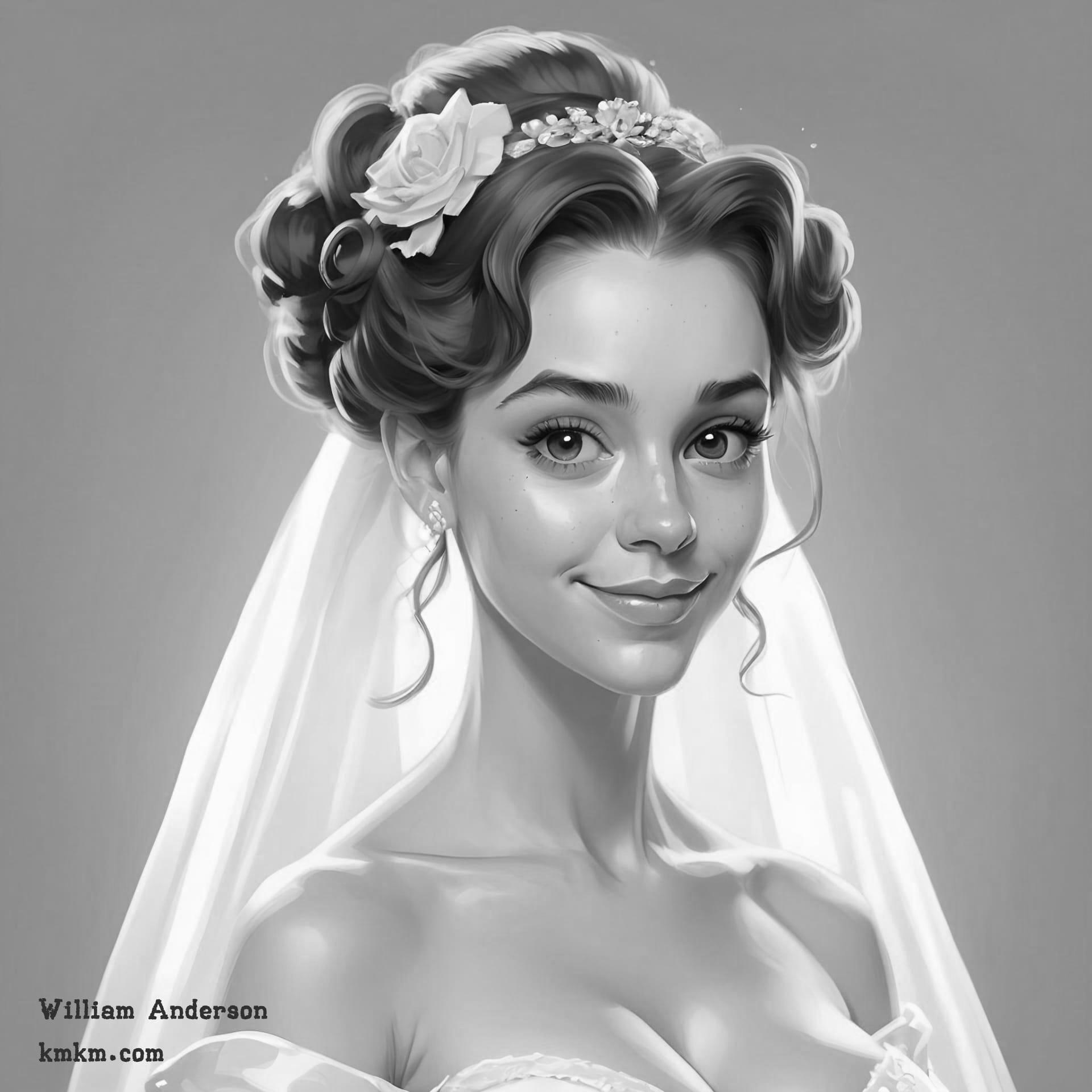 Black and white caricature face 16