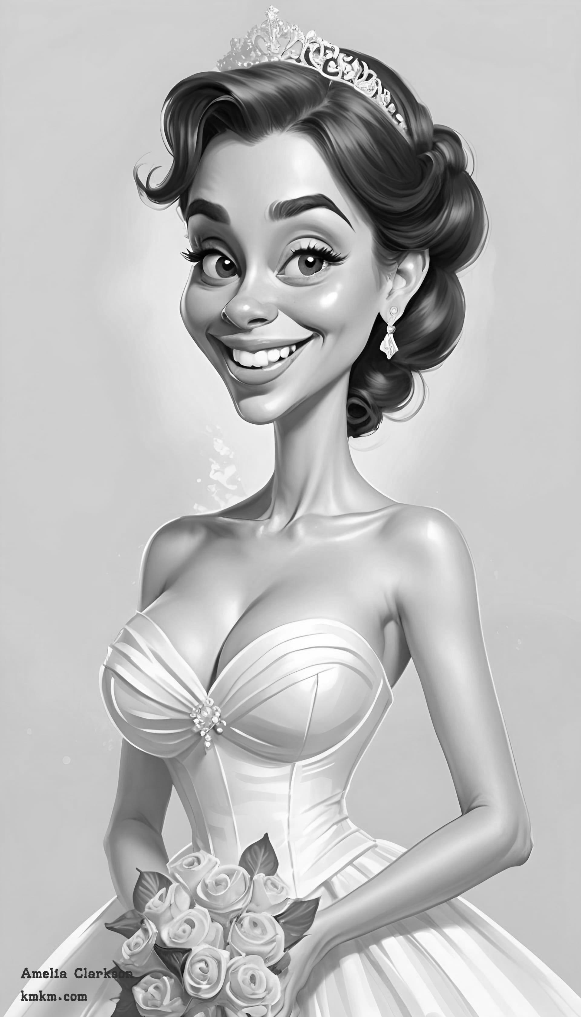Black and white caricature face 17
