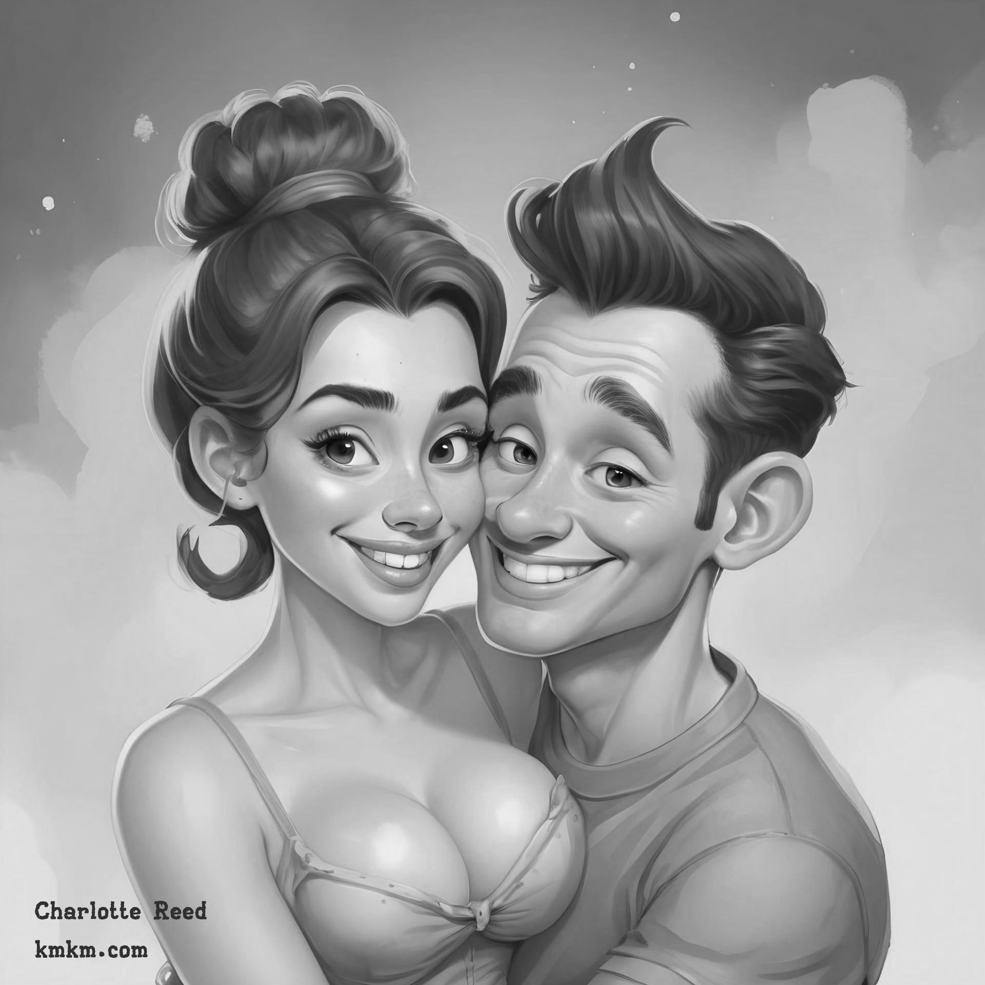 Black and white caricature online 04