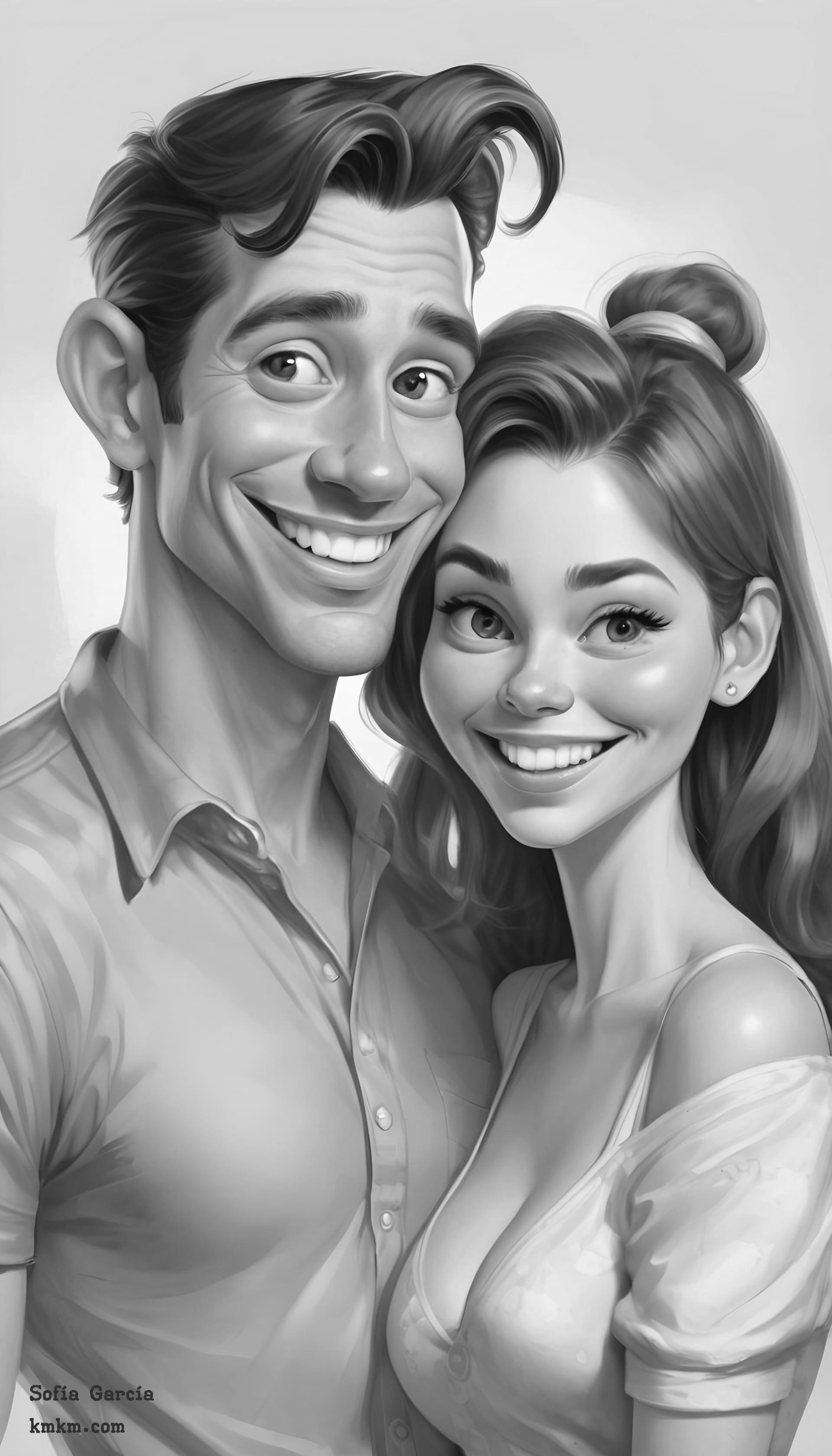 Black and white caricature online 05