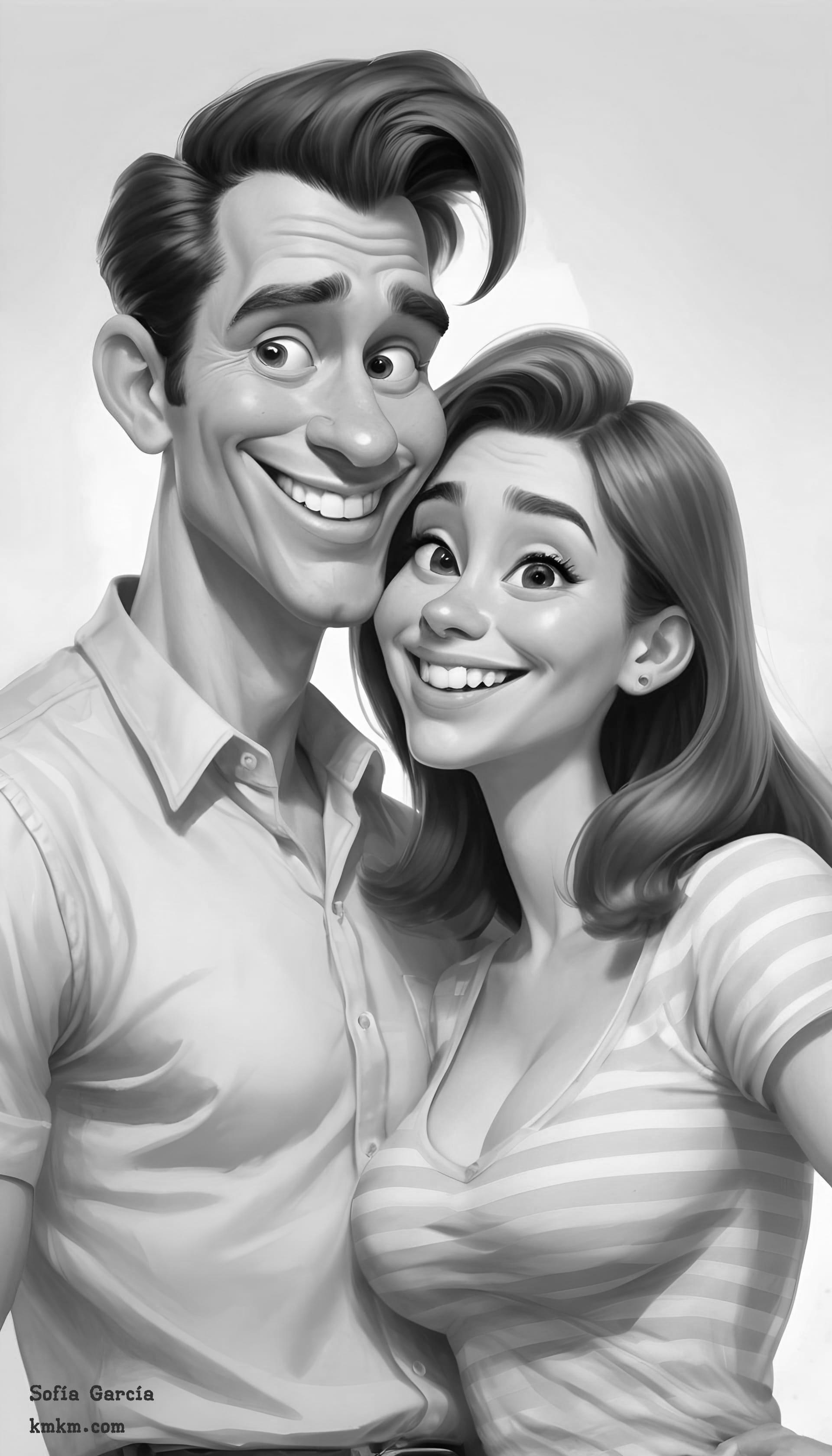 Black and white caricature online 06