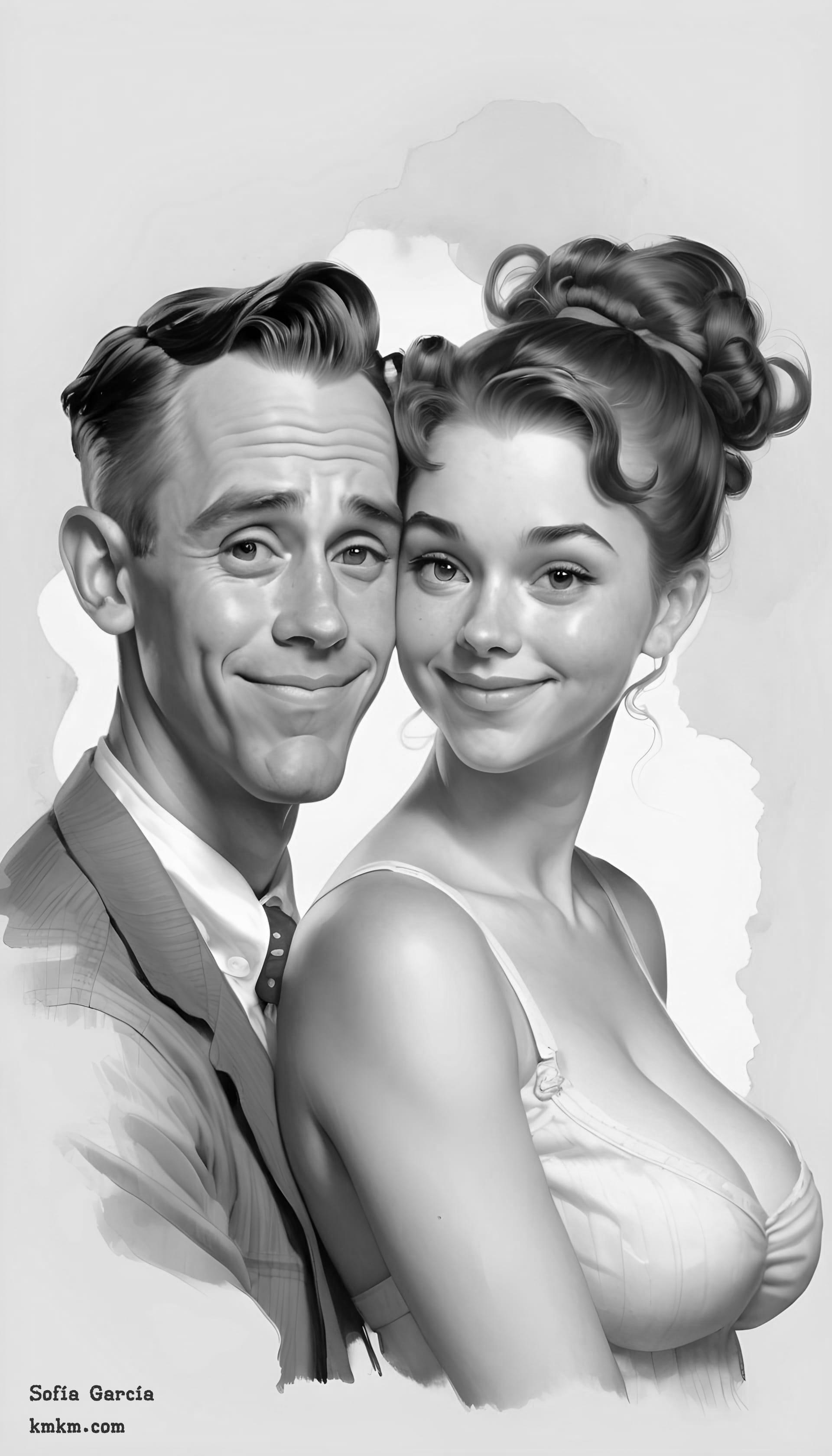 Black and white caricature online 08