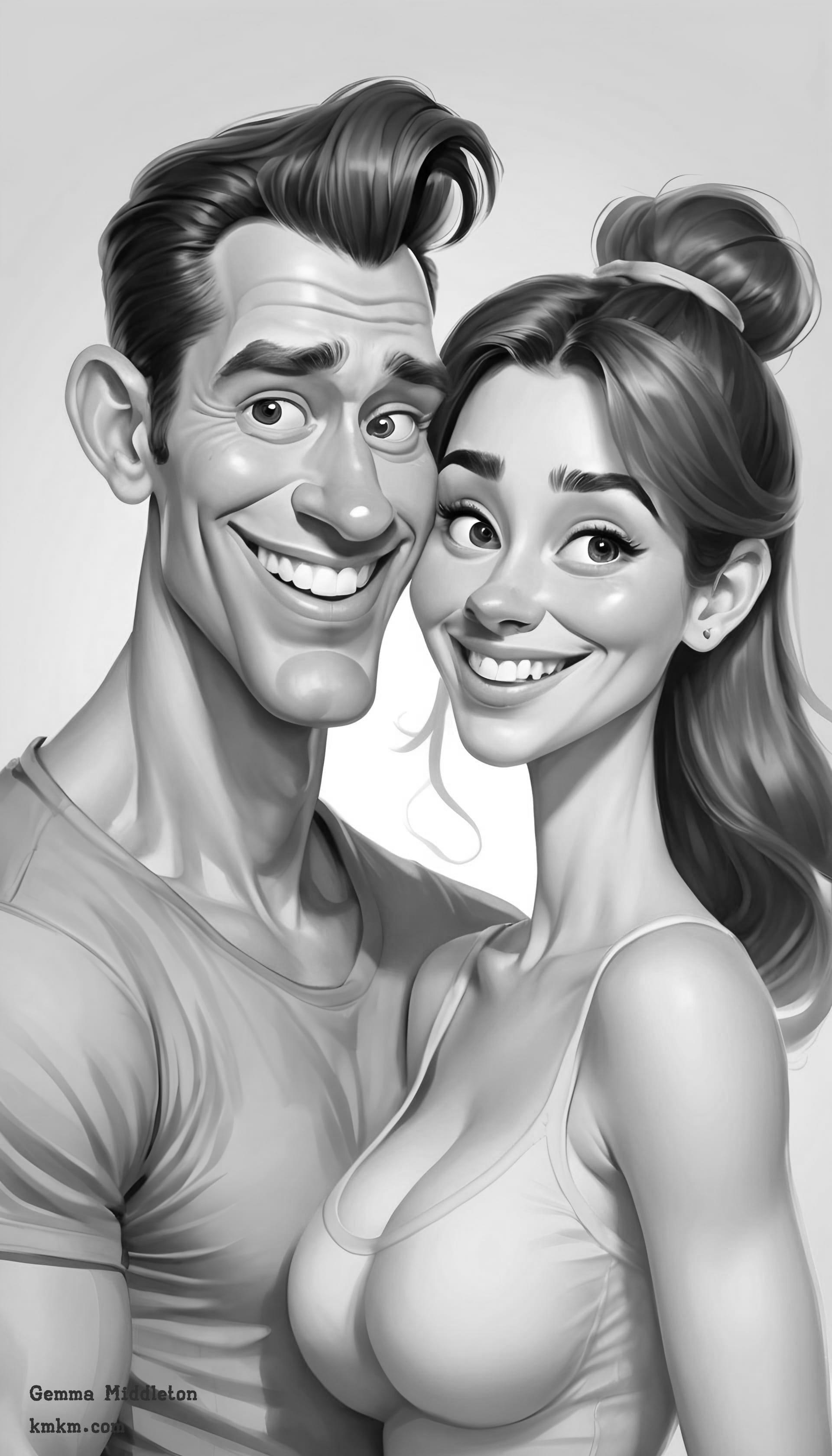 Black and white caricature online 09