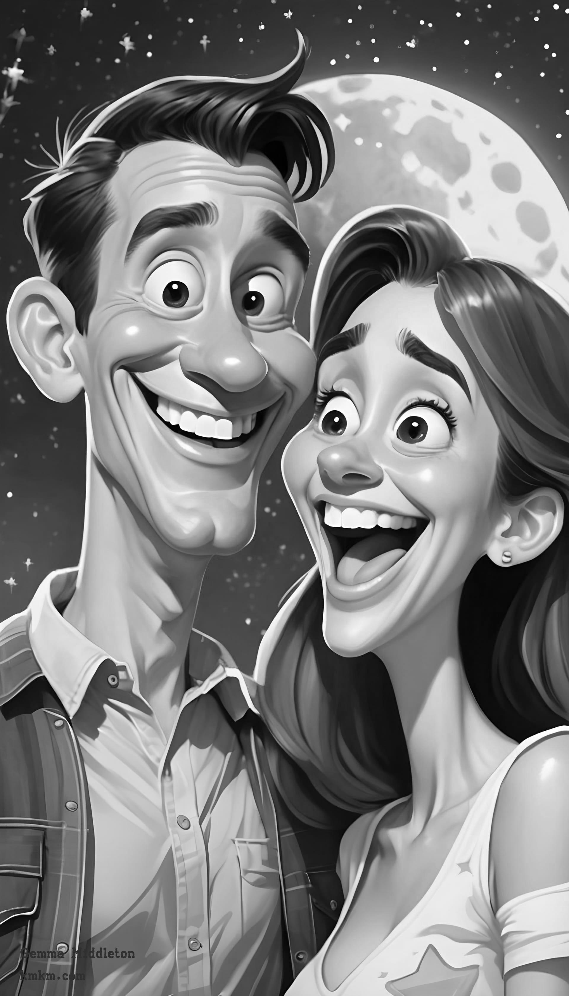 Black and white caricature online 10