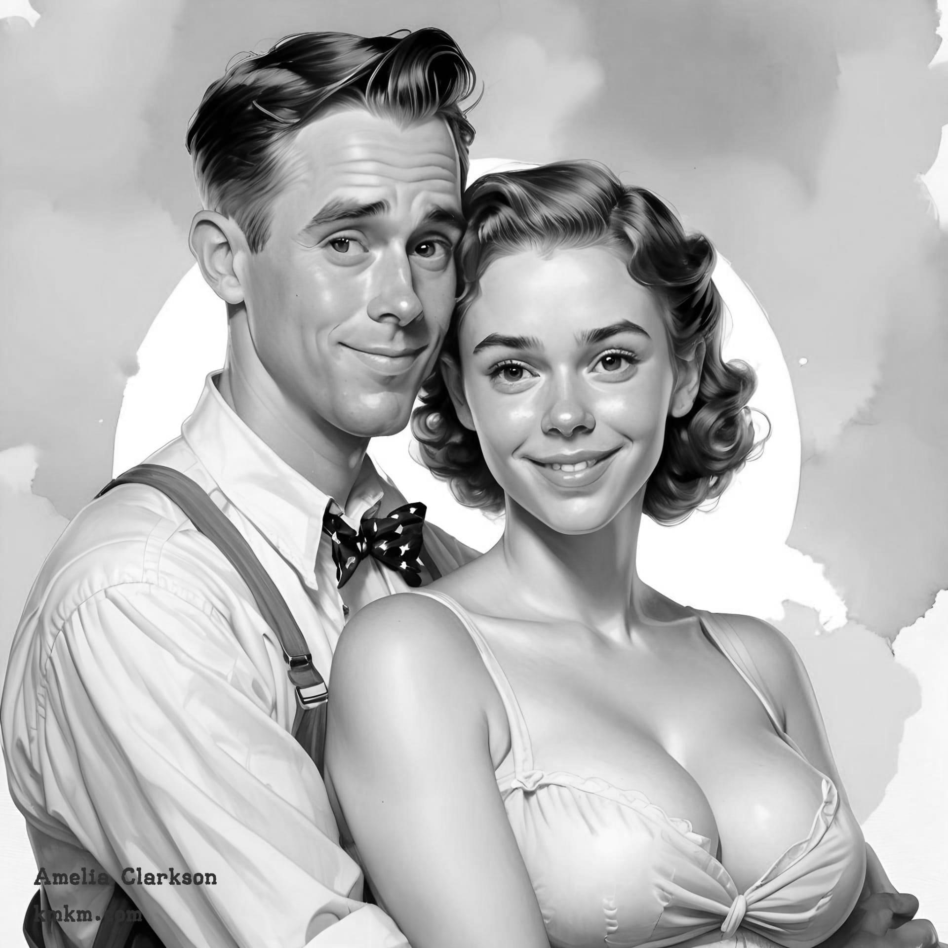 Black and white caricature online 11