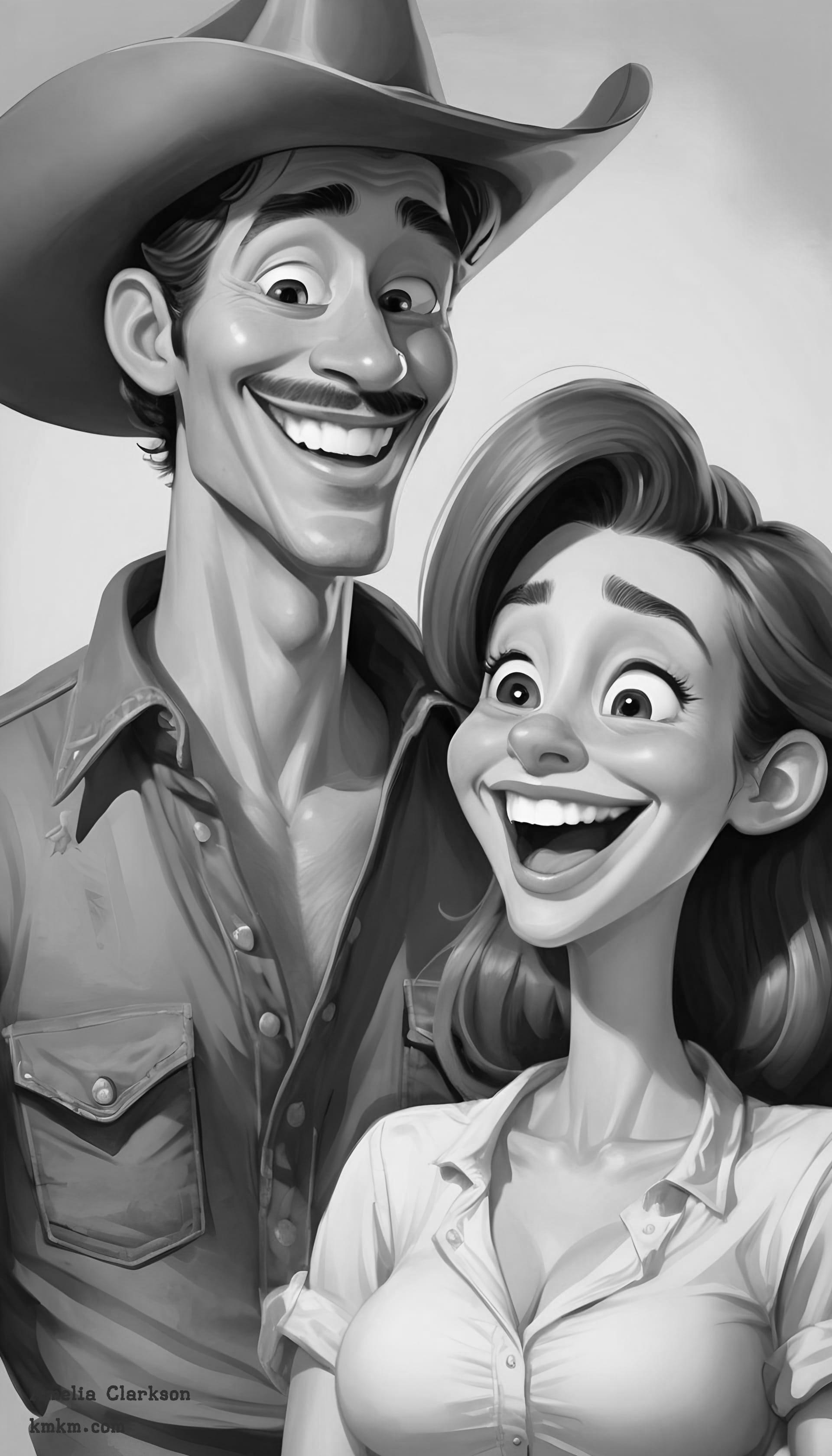 Black and white caricature online 13