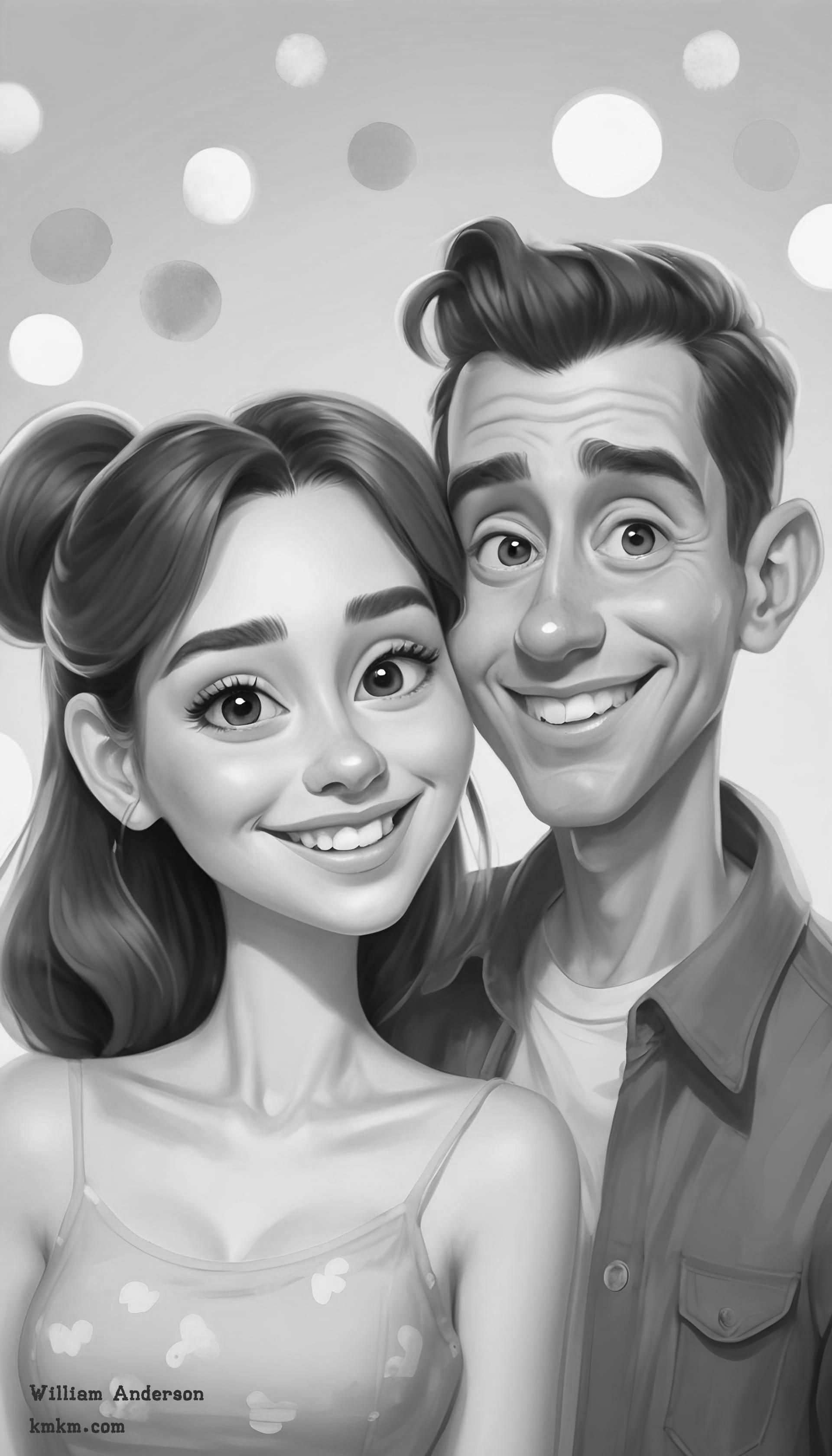 Black and white caricature online 14