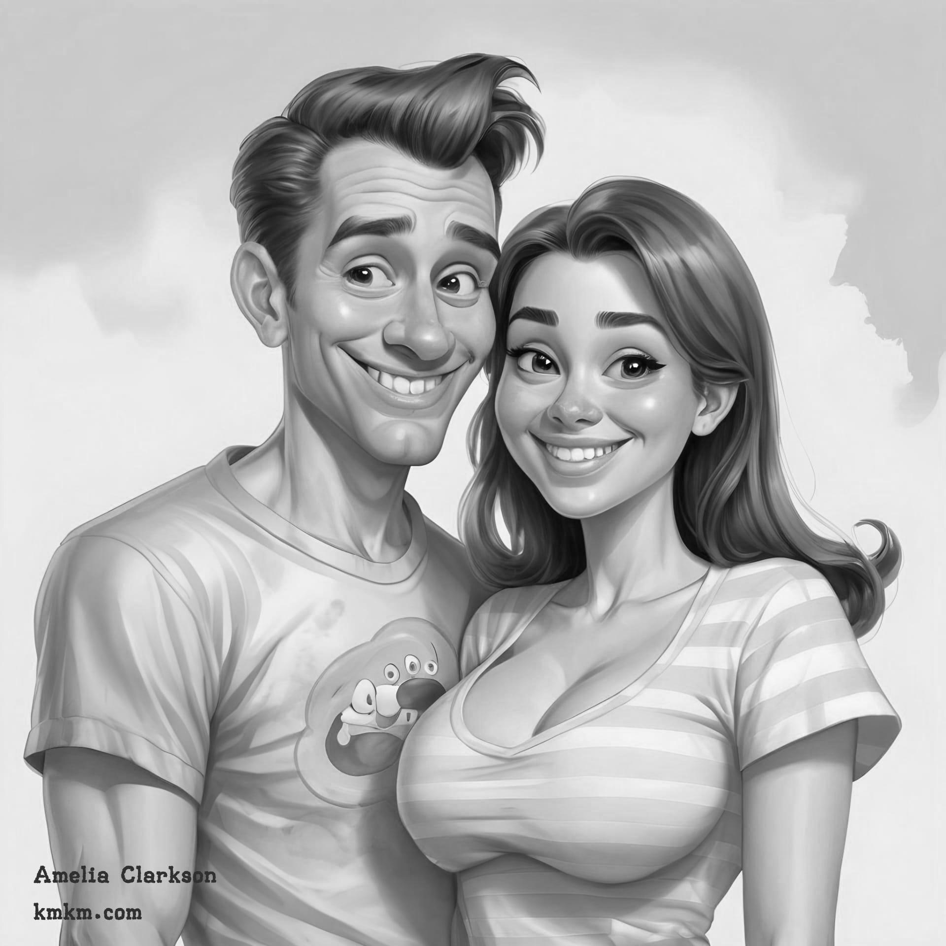 Black and white caricature online 17
