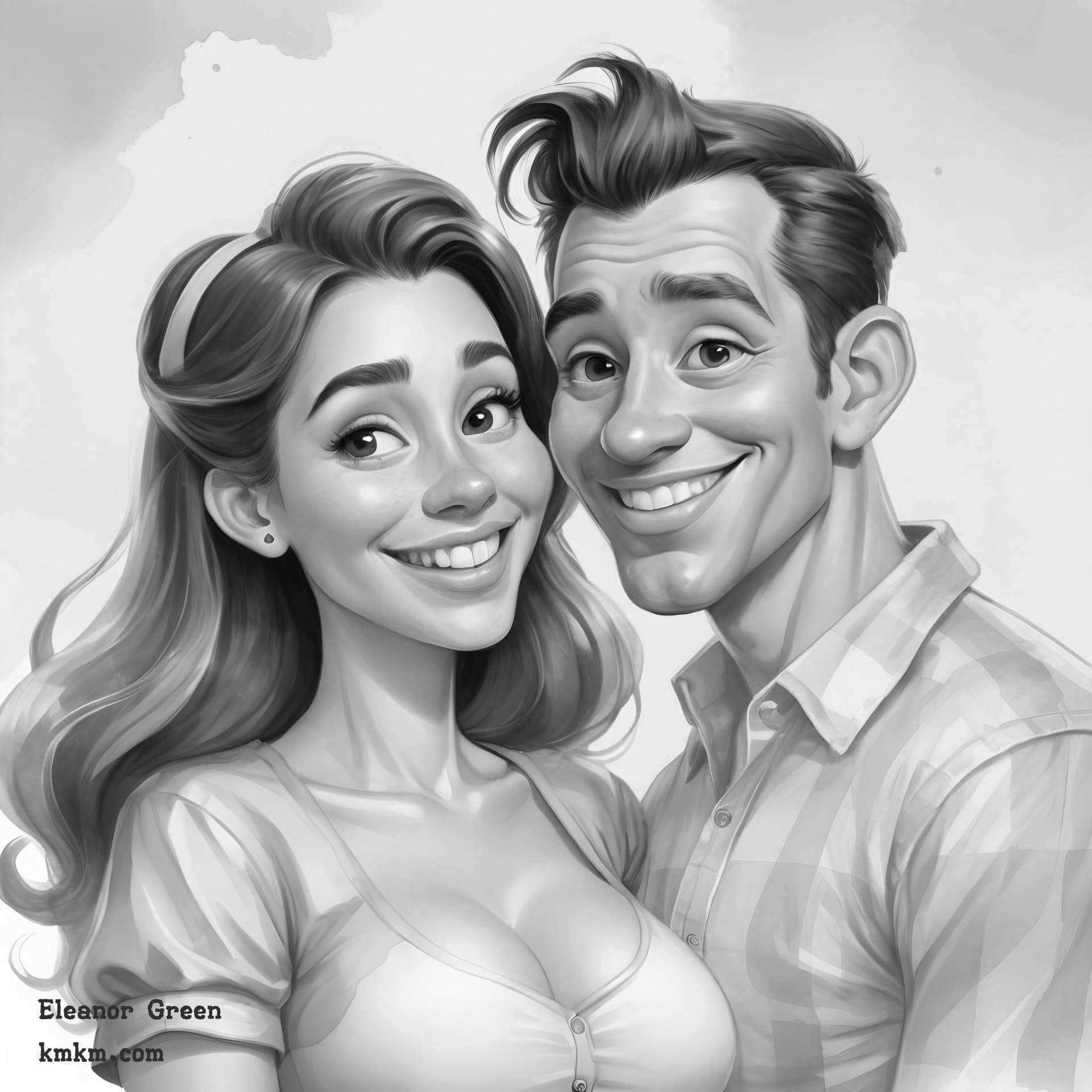 Black and white caricature online 18