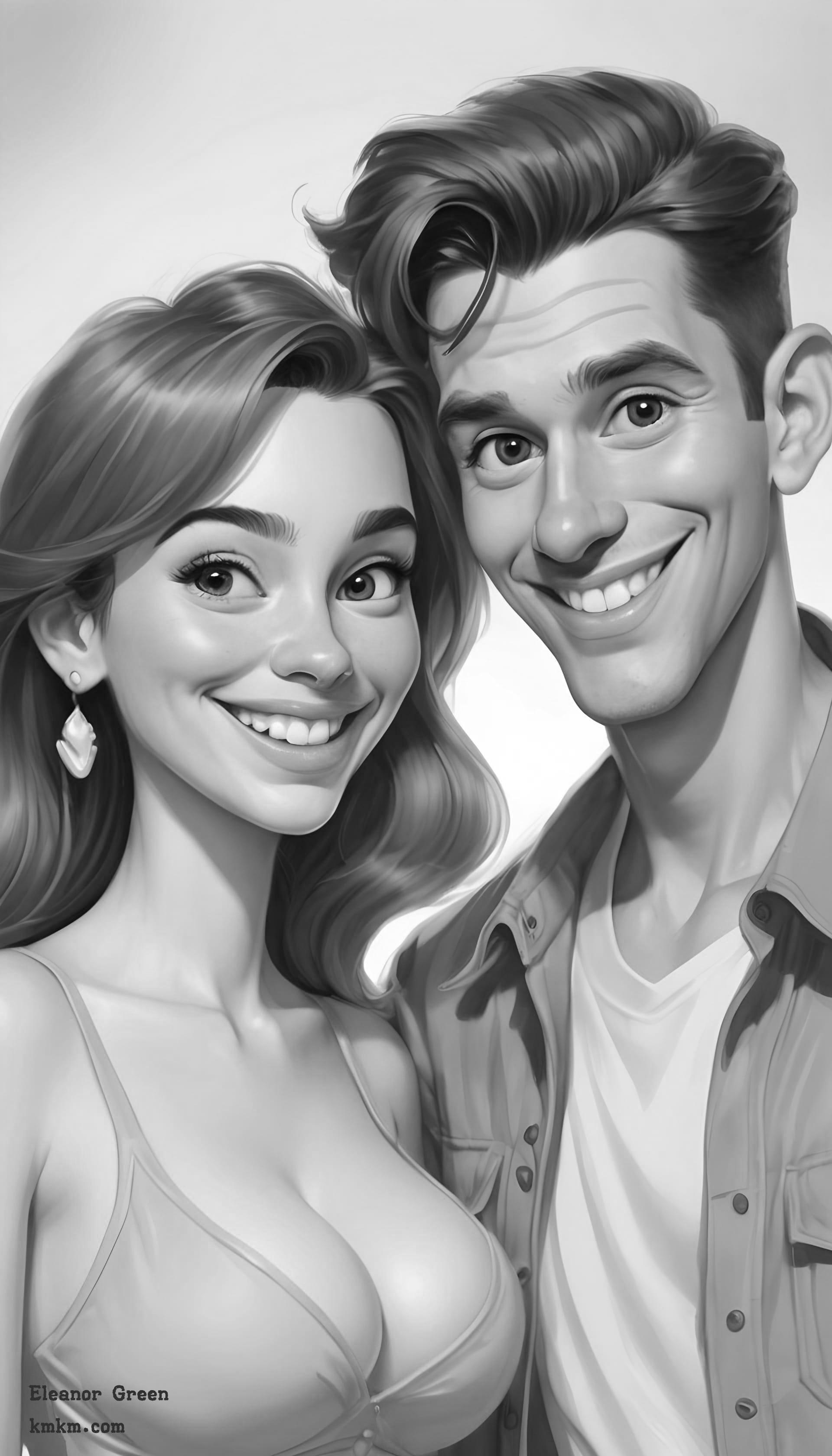 Black and white caricature online 19