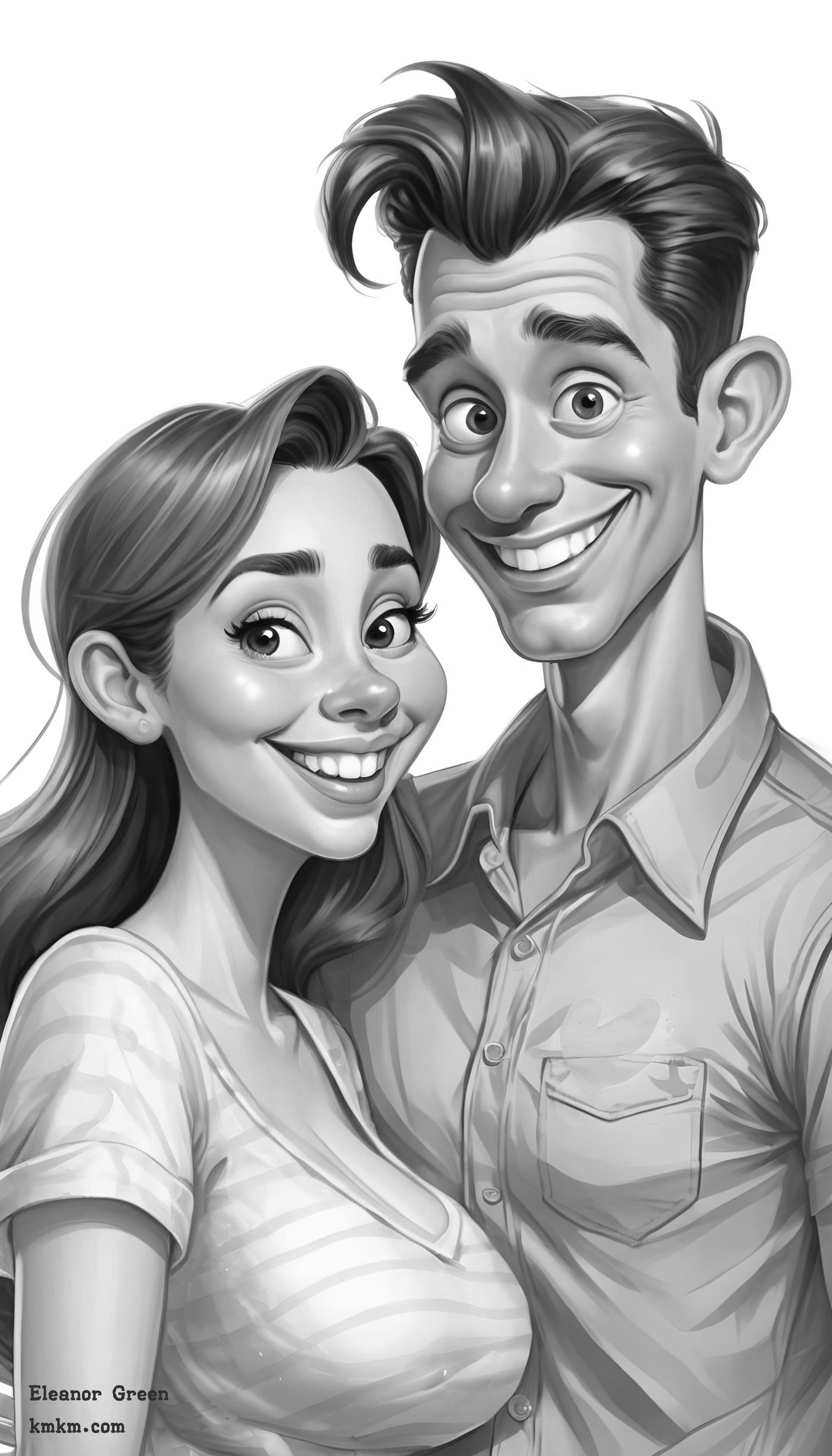 Black and white caricature online 20