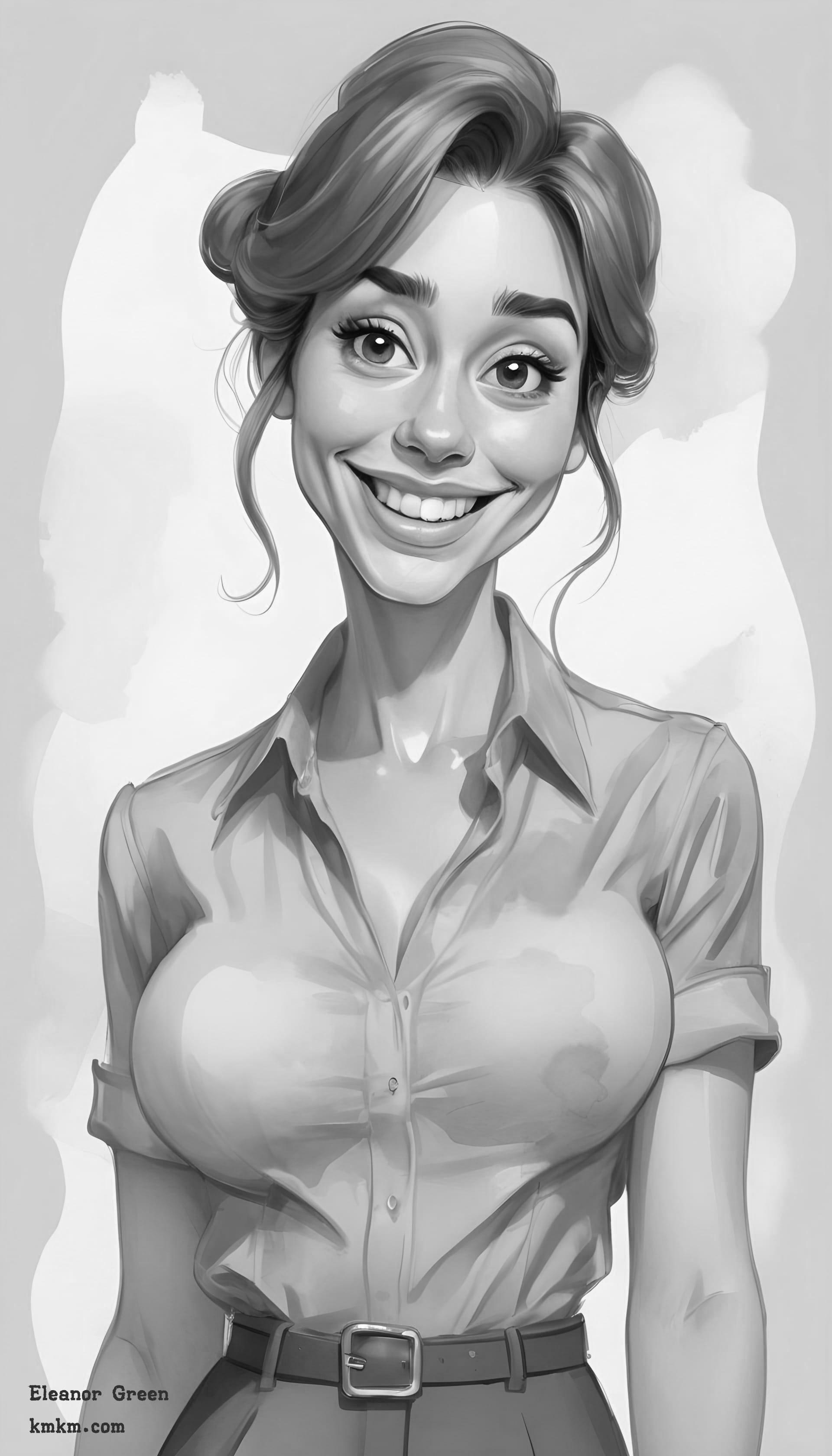 Black and white caricature painting 10