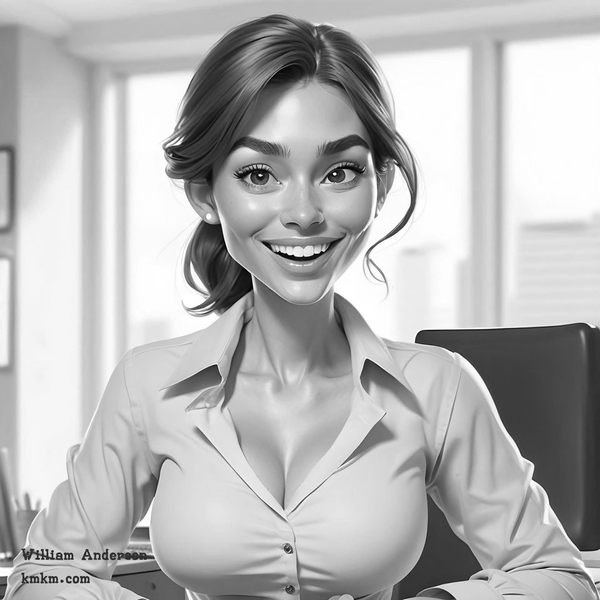 Black and white caricature painting 11