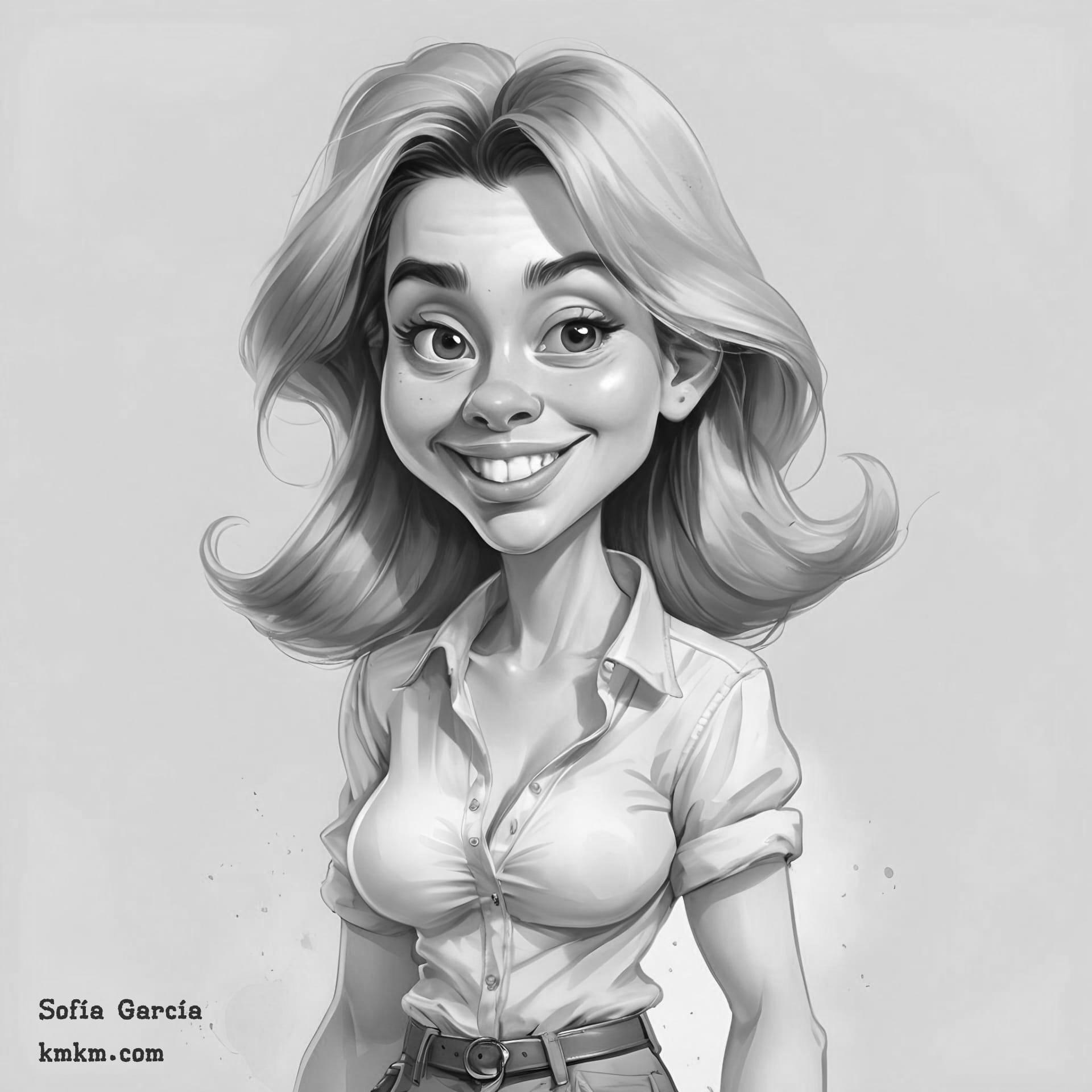 Black and white caricature painting 14