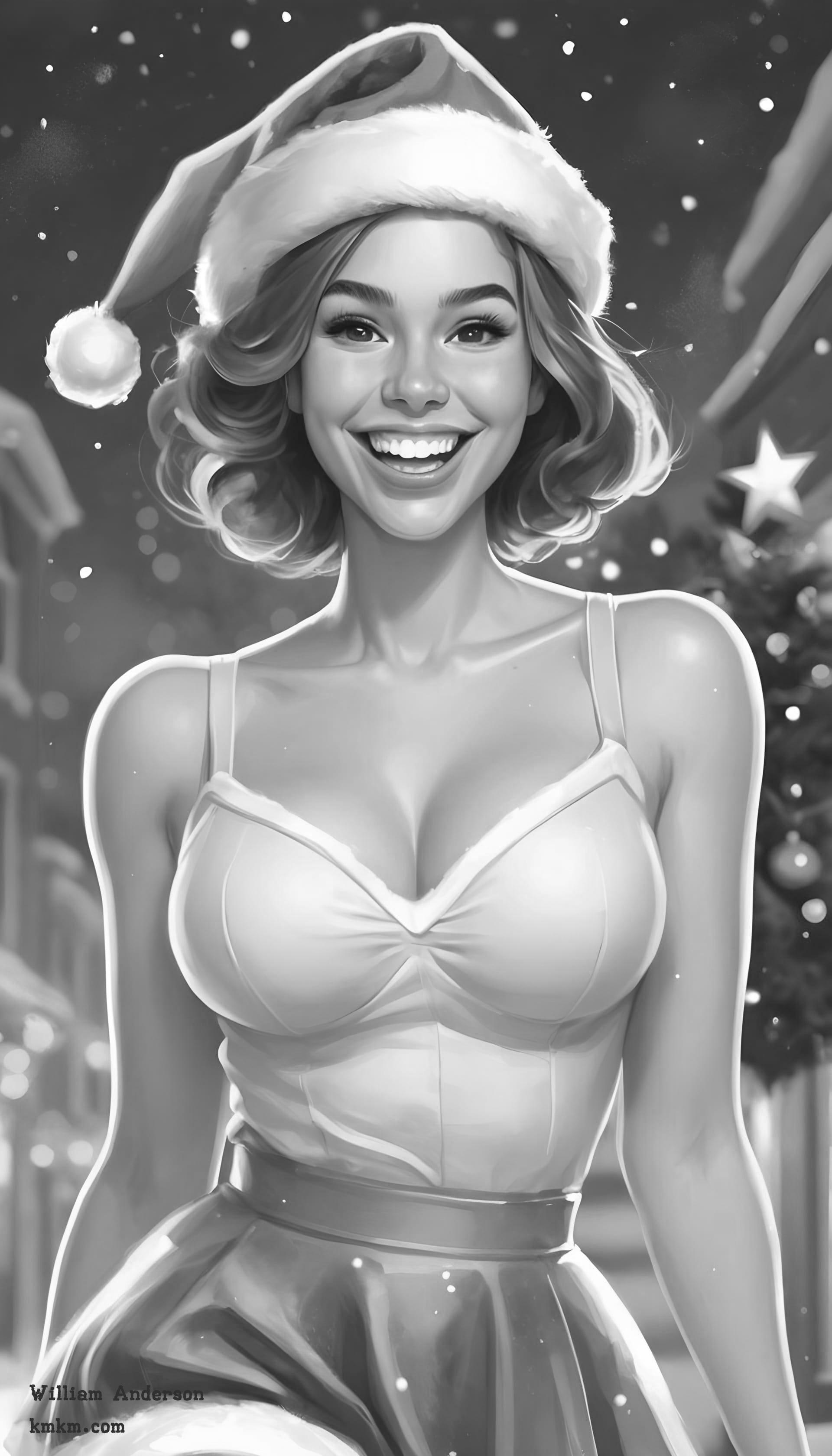 Black and white caricature painting 19
