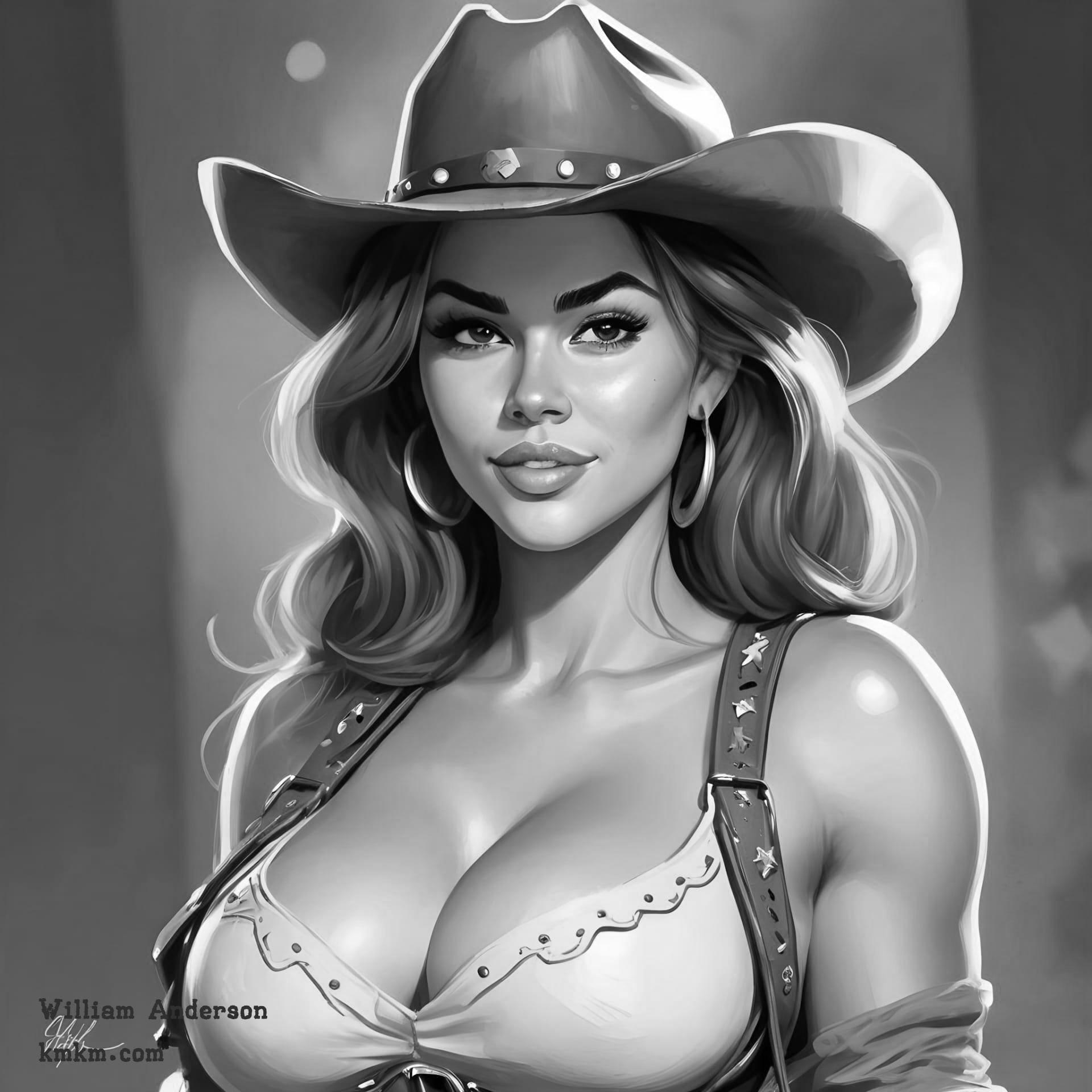 Black and white caricature portrait 19