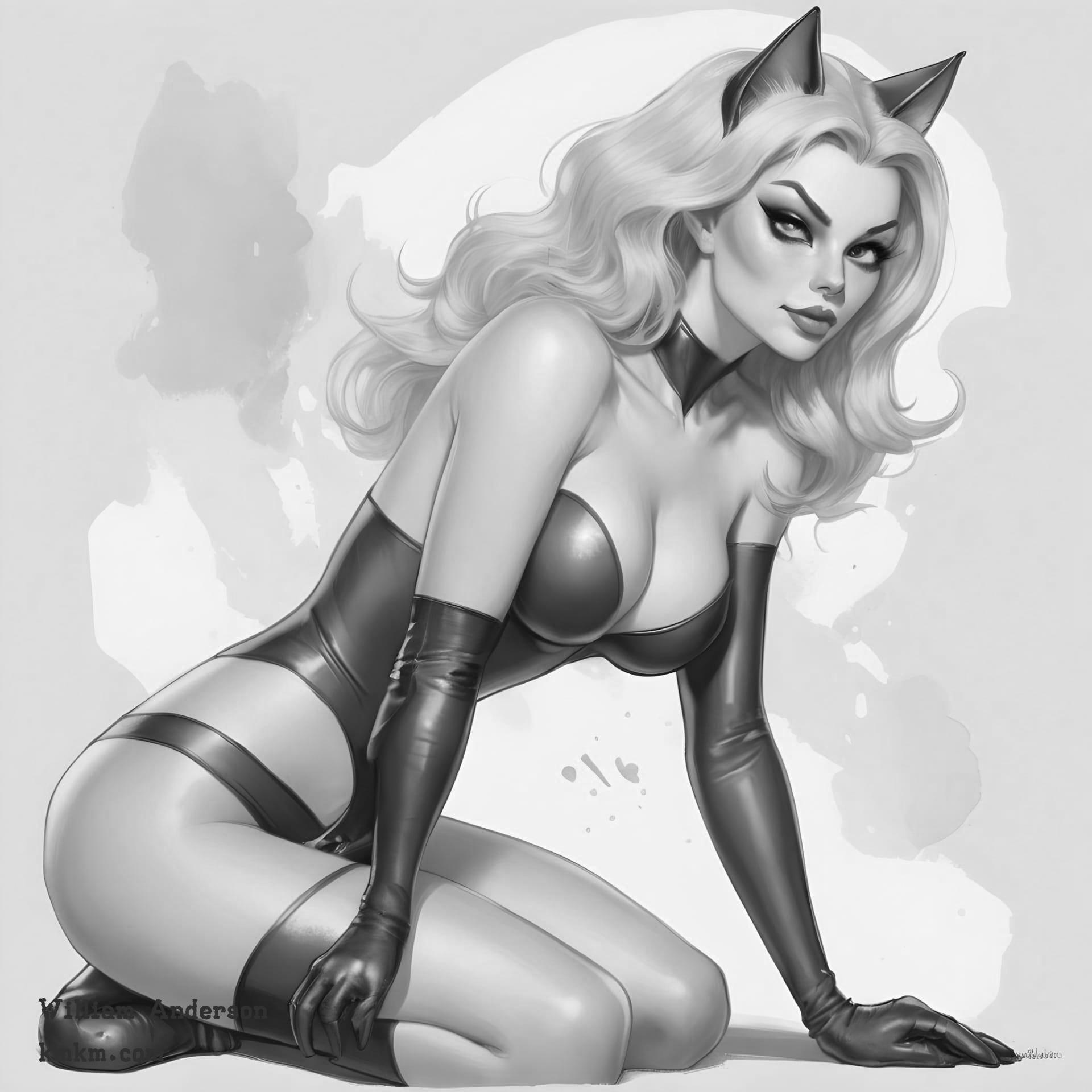 Black and white caricature sketch 16