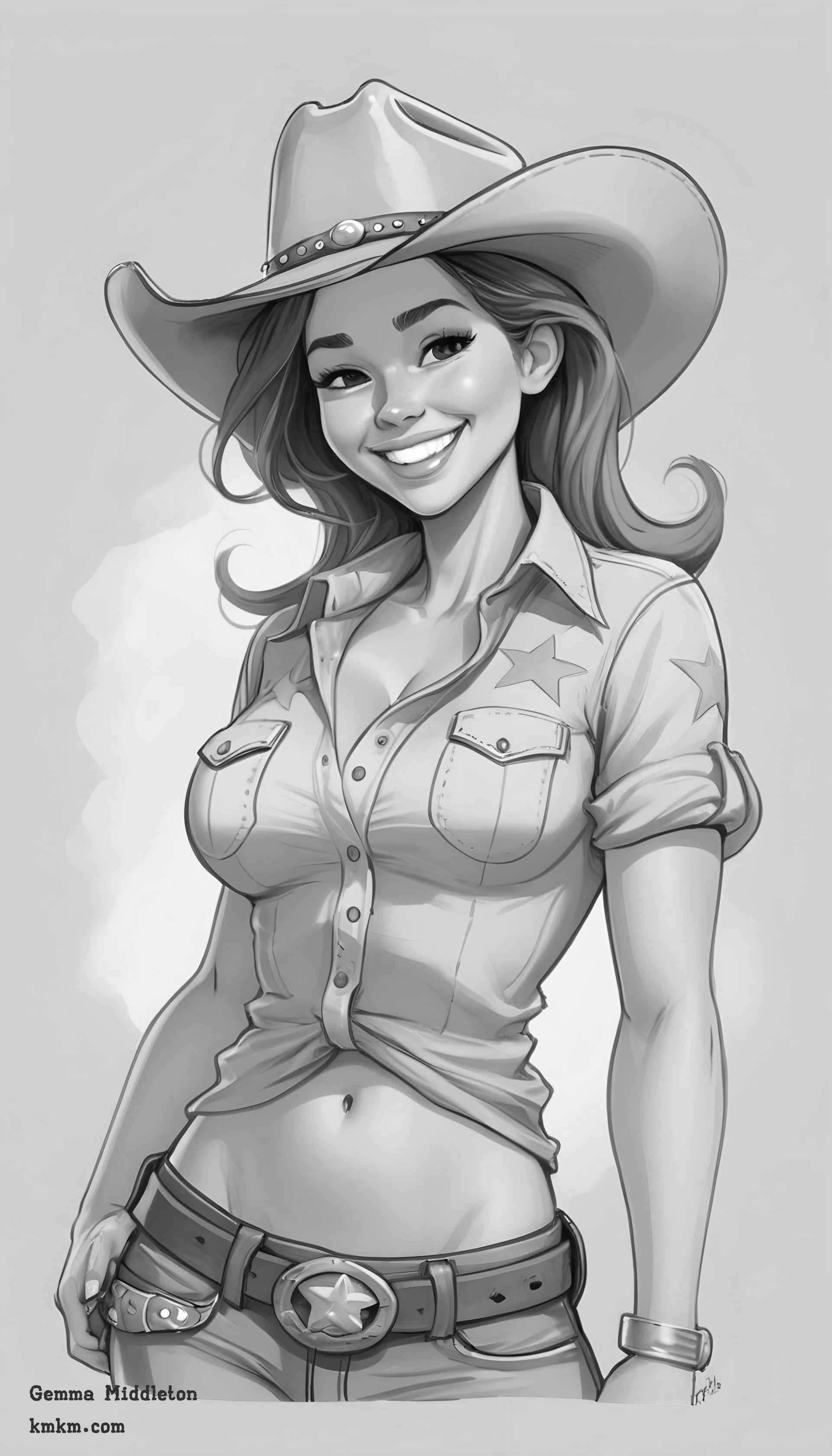 Black and white caricatures from photos 05