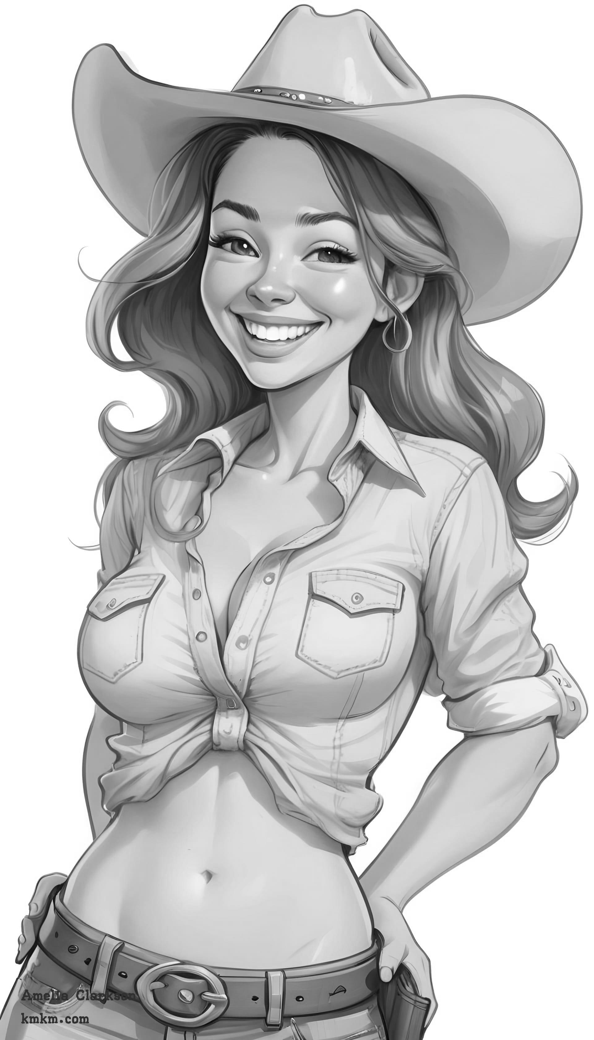 Black and white caricatures from photos 06