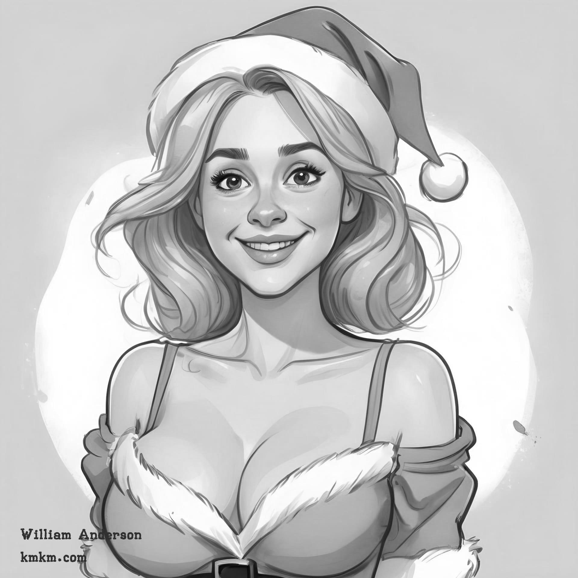 Black and white cartoon caricature 03