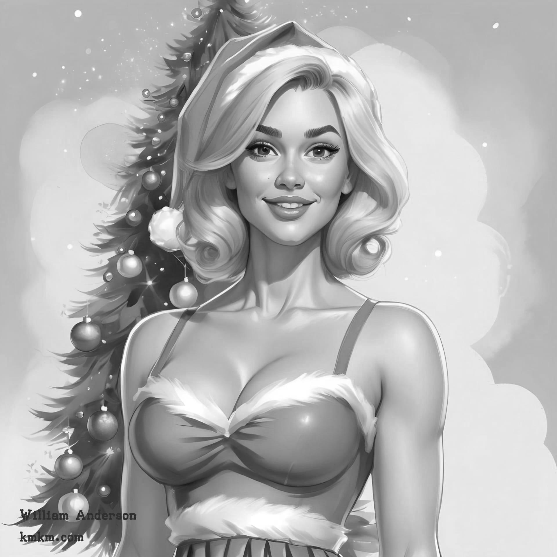 Black and white cartoon caricature 05