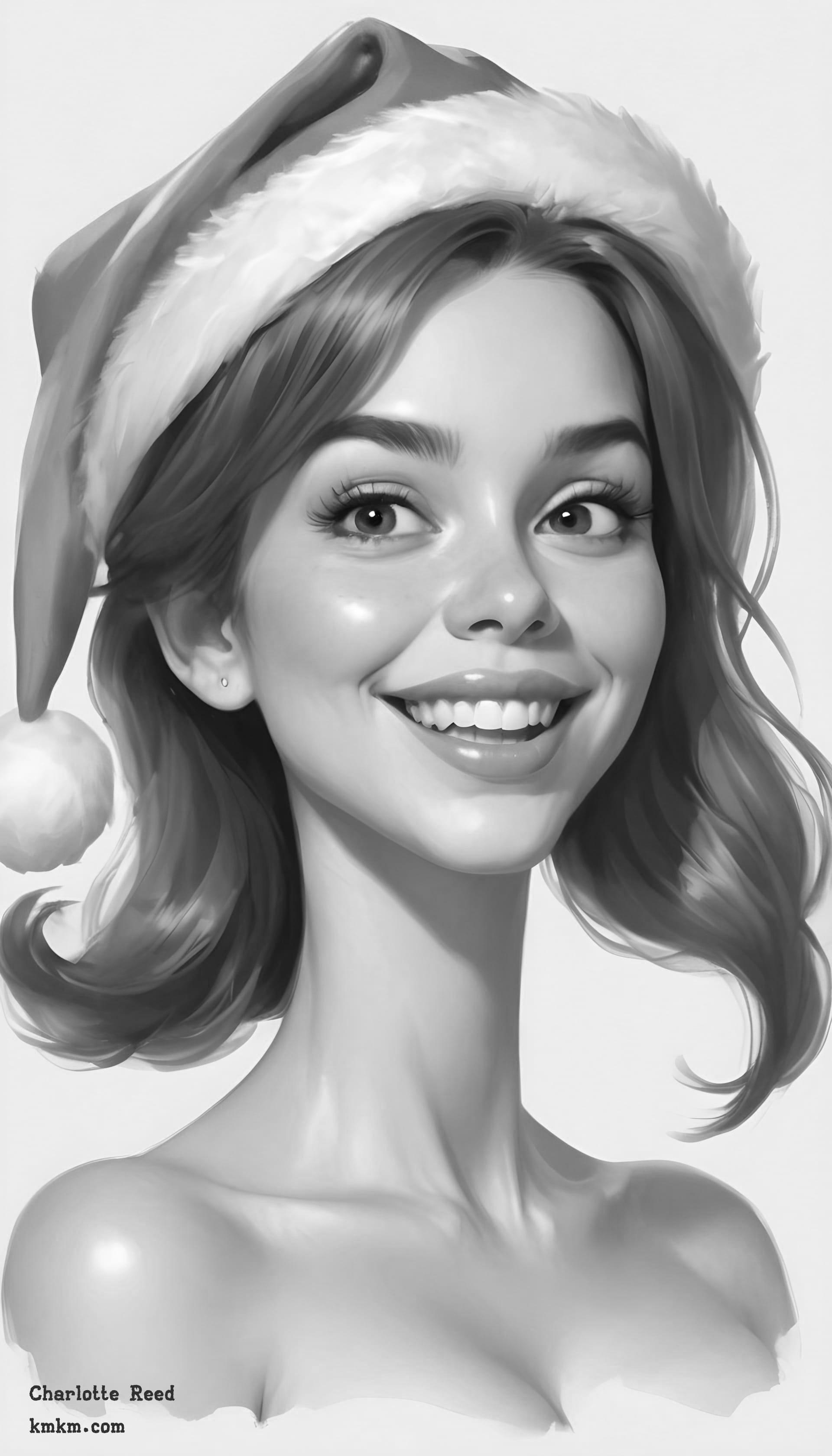 Black and white cartoon caricature 08