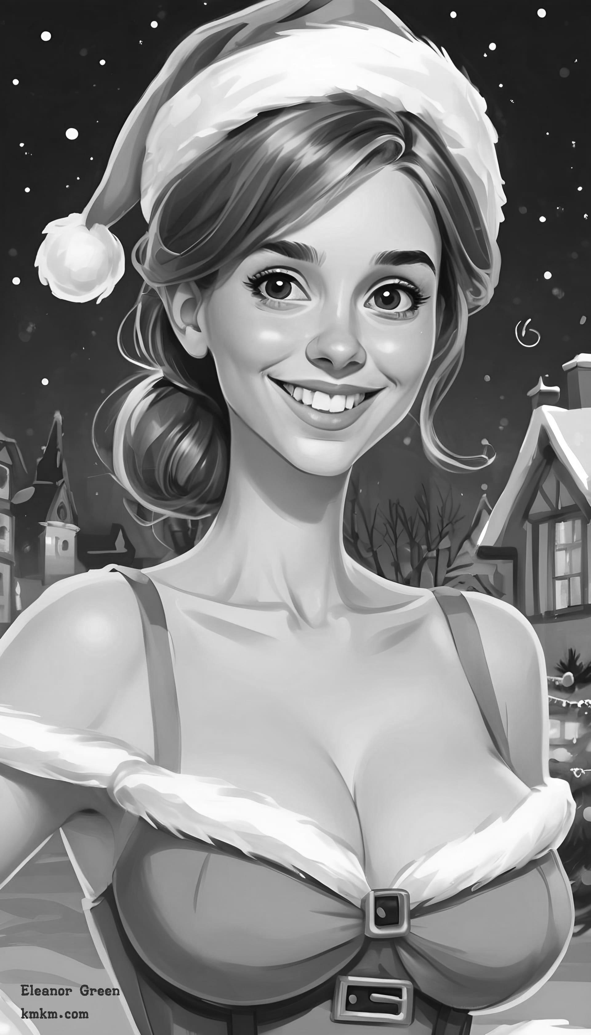 Black and white cartoon caricature 11