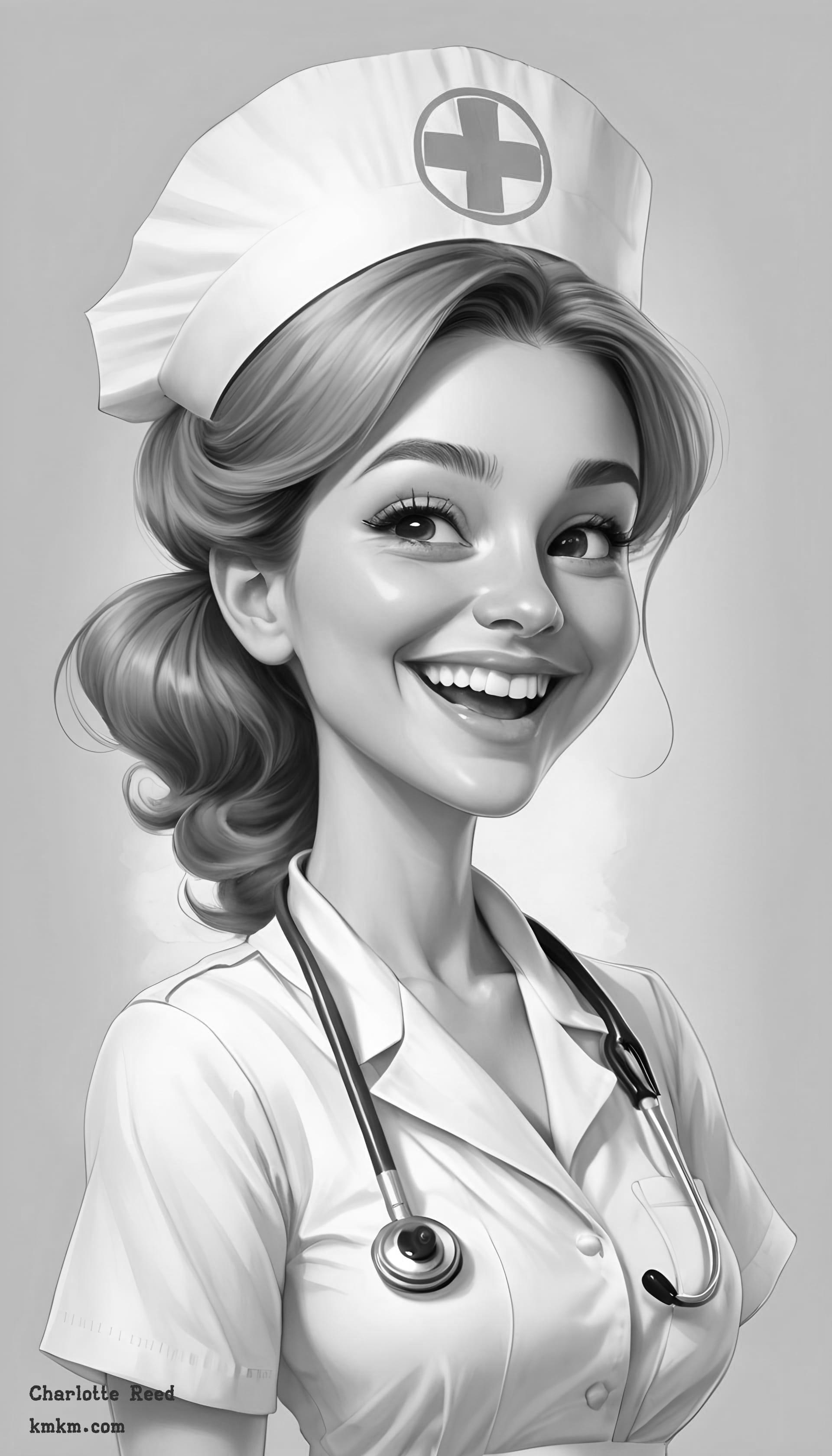 Black and white cartoon caricature 17