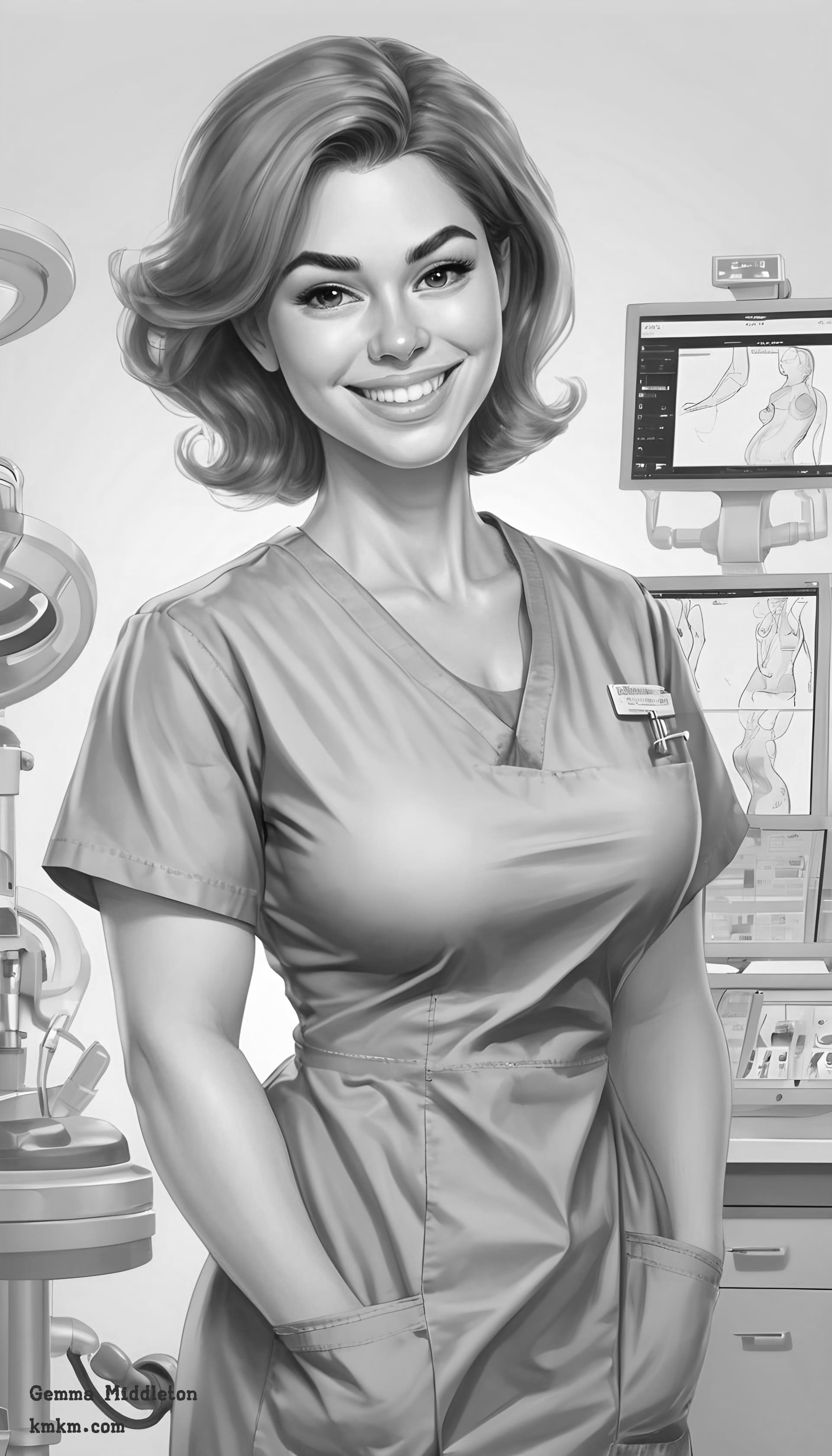 Black and white custom caricature 04