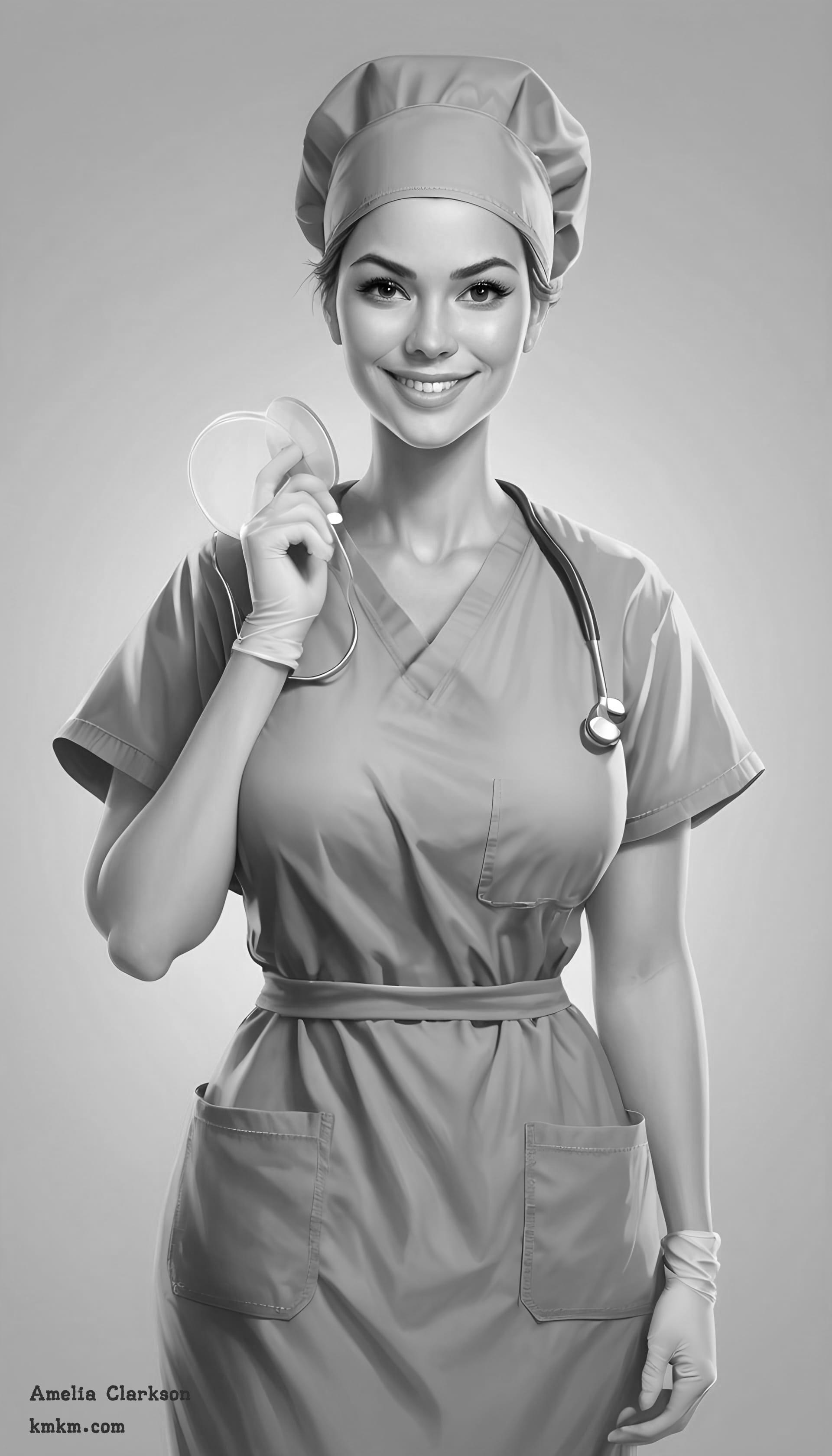 Black and white custom caricature 06