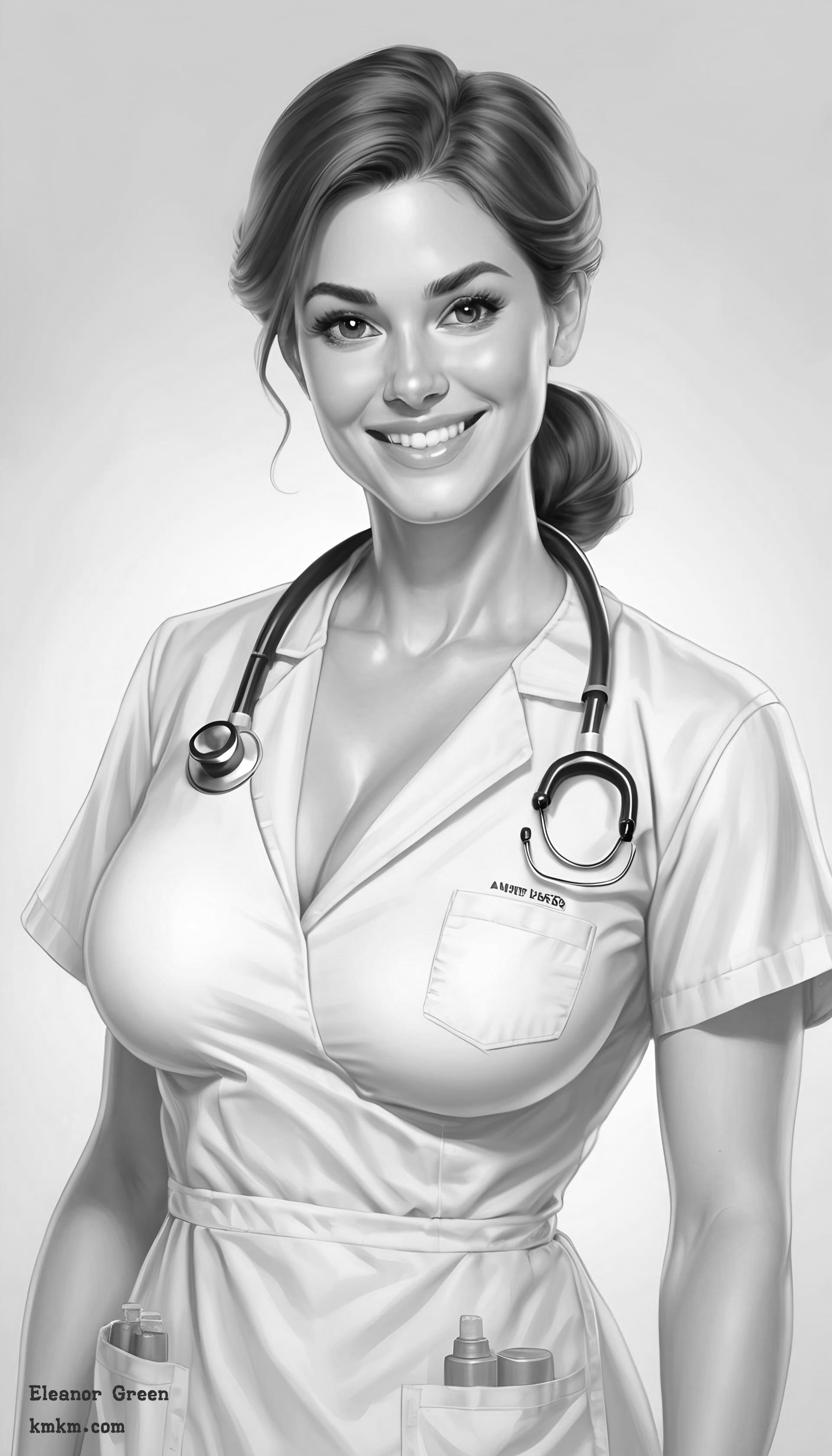 Black and white custom caricature 07